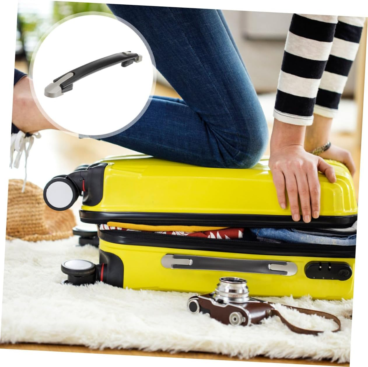 POPETPOP Suitcase Handle Replacement with Screws Sturdy Plastic Luggage Handle Grip for Travel Suitcases and Carrying image number 2