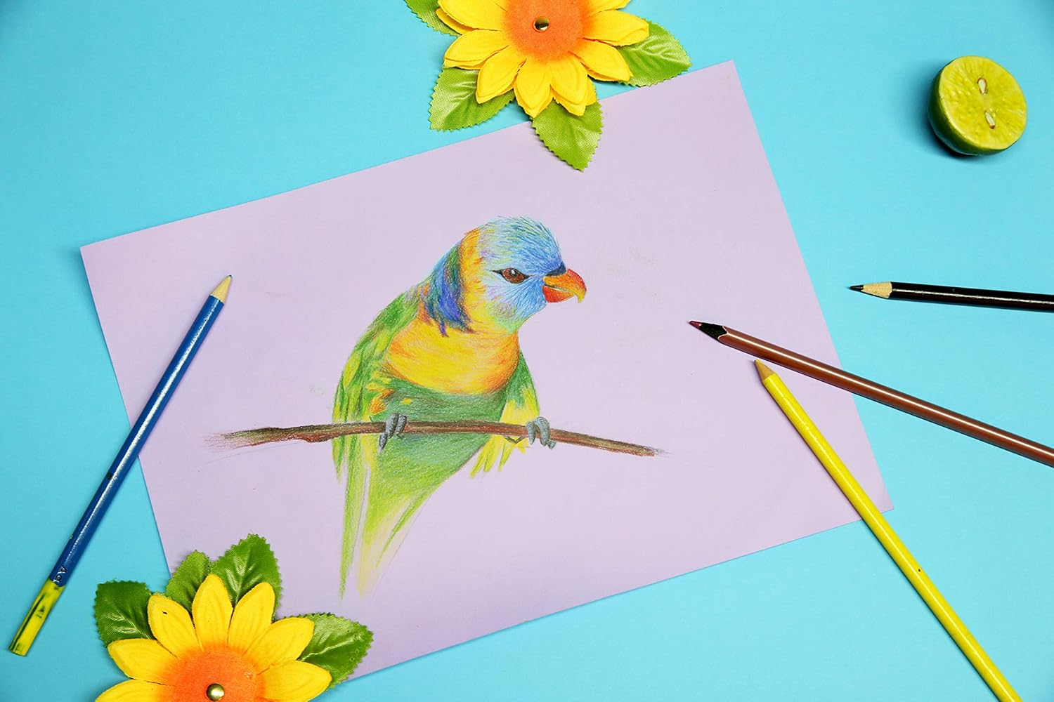 Clairefontaine 960450C Ream with 100 Sheets Tulip Drawing Paper, 160 G, DIN A4, Acid Free, 100% Cellulose, 1 Ream, 24 Pastel Colours Assorted image number 1