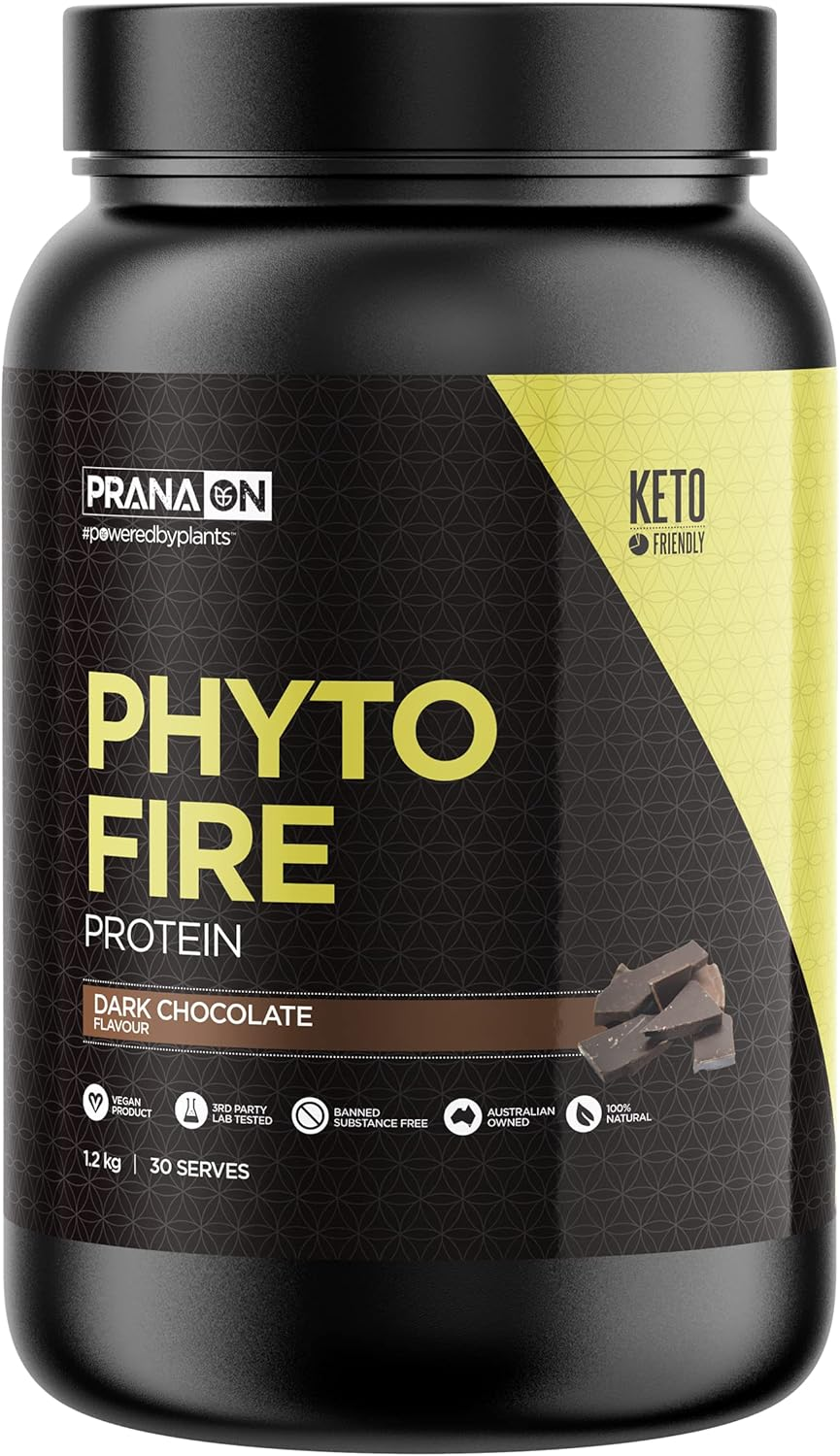 Pranaon Phyto Fire Protein Dark Chocolate Flavour Supplement 1.2Kg image number 1
