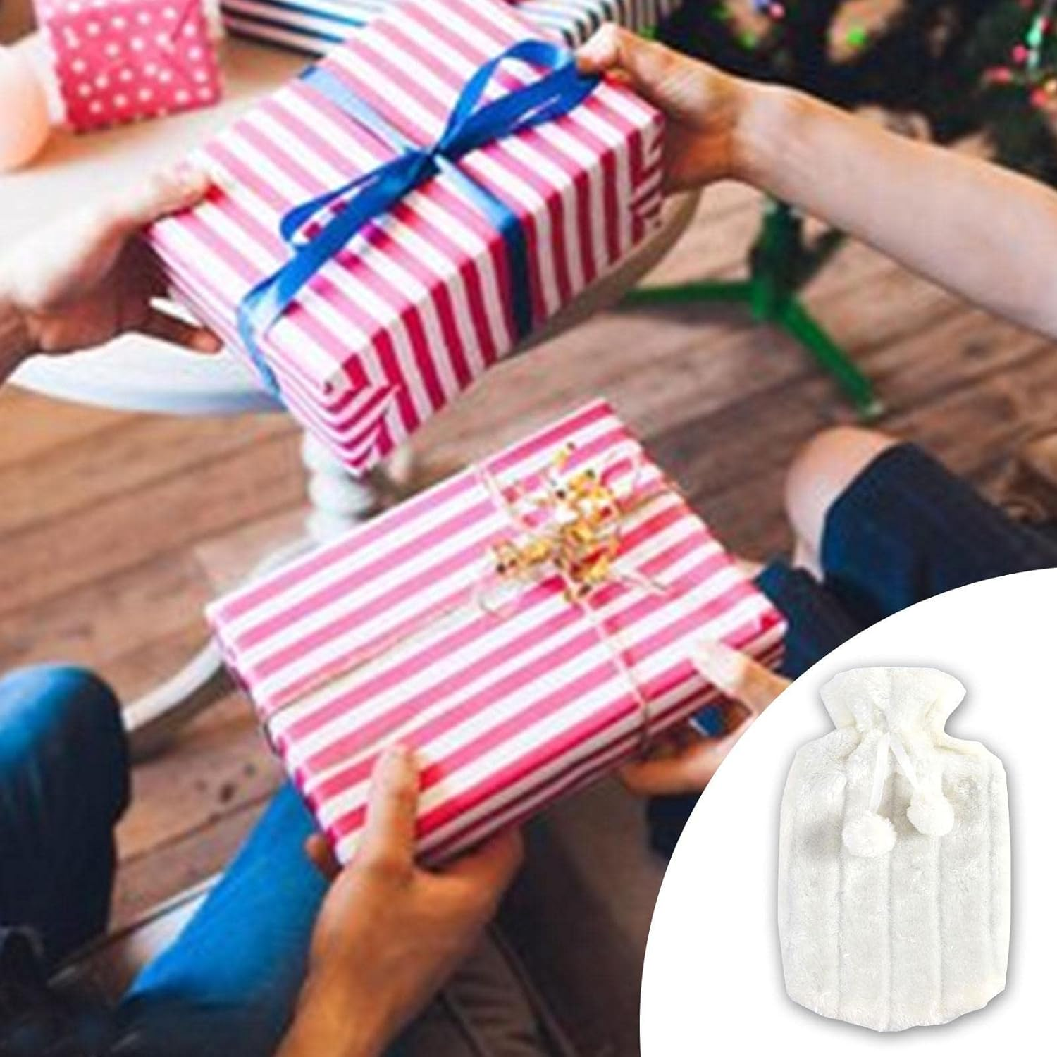 Water Bottle Cover Only | 2 Liter Soft Faux Plush Cute Hot Water Bottle Cover - Hot Water Bottle Covers Insulated Maintain Constant Temperature for Women Kids (Cover Sleeves Only) Buniq image number 1