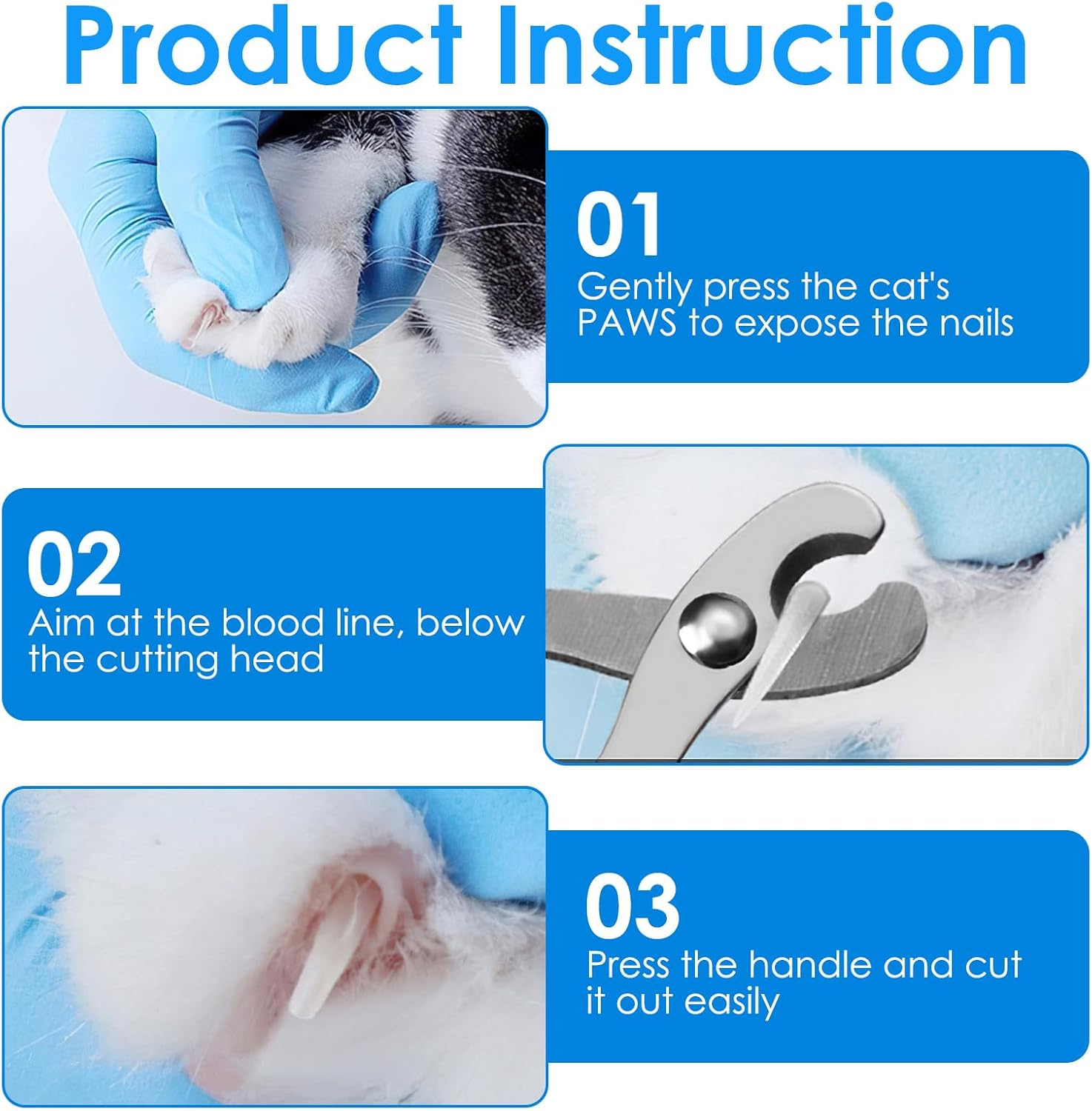 Cat & Dog Nail Clipper - Professional Pet Grooming Trimmer Tool for Small Animals Such as Tiny Dogs, Cats, Puppies, Kittens, Birds, Hedgehogs, Ferrets, Rabbits and Hamsters image number 5