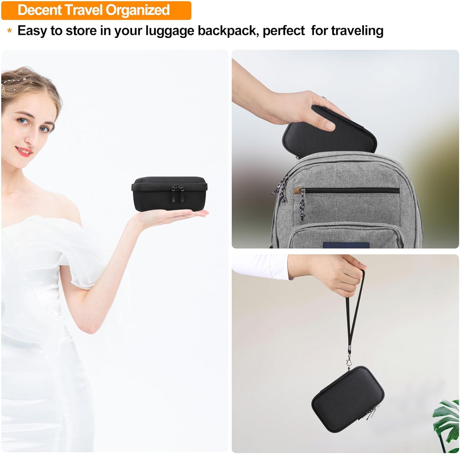 Elonbo Carrying Case for OM System Tough TG-7 / OM System Olympus TG-6 Underwater Camera, Rugged Waterproof Shockproof Wifi 4K Video Digital Camera Storage Cover Travel Bag, Black - Black image number 4