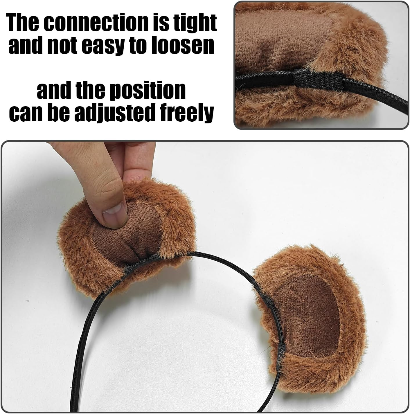 2 Pieces of Thin Bear Hairbands, Cute Animal Hairbands, Cartoon Hairbands, Cosplay Hair Accessories, Plush Hairbands image number 1