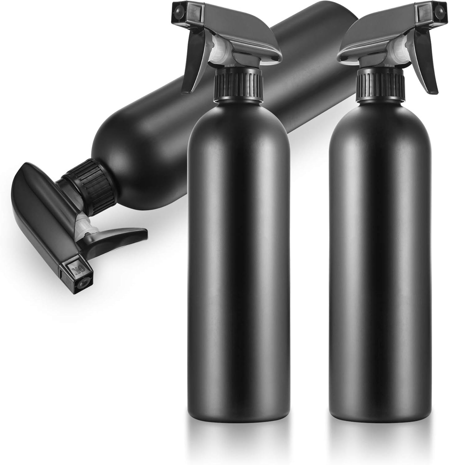 3 Pcs Plastic Spray Bottles, 500 Ml/17 Oz, Black, Refillable, Heavy Duty, Reusable, BPA Free, Sprayer, Garden image number 3