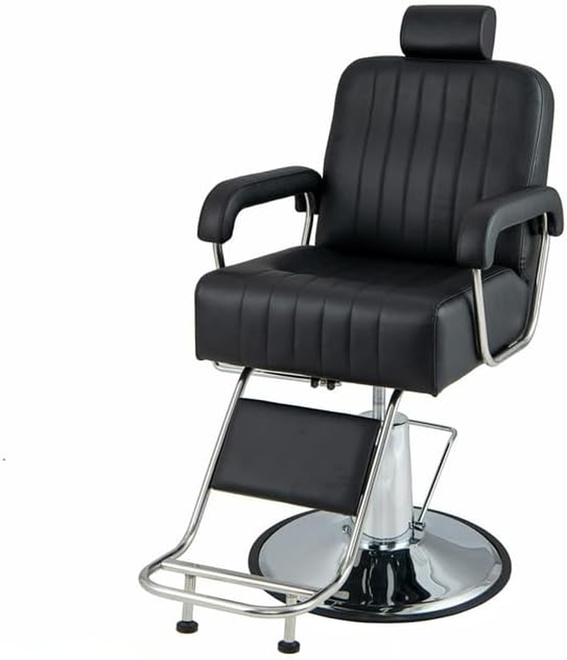 Costway Salon Chair, Hydraulic Barber Swivel Chair W/Adjustable Headrest & Reclining Backrest, Height Adjustment, Heavy Duty Hydraulic Pump, Beauty Hair Salon Equipment, Max Load Weight 150 KG image number 6