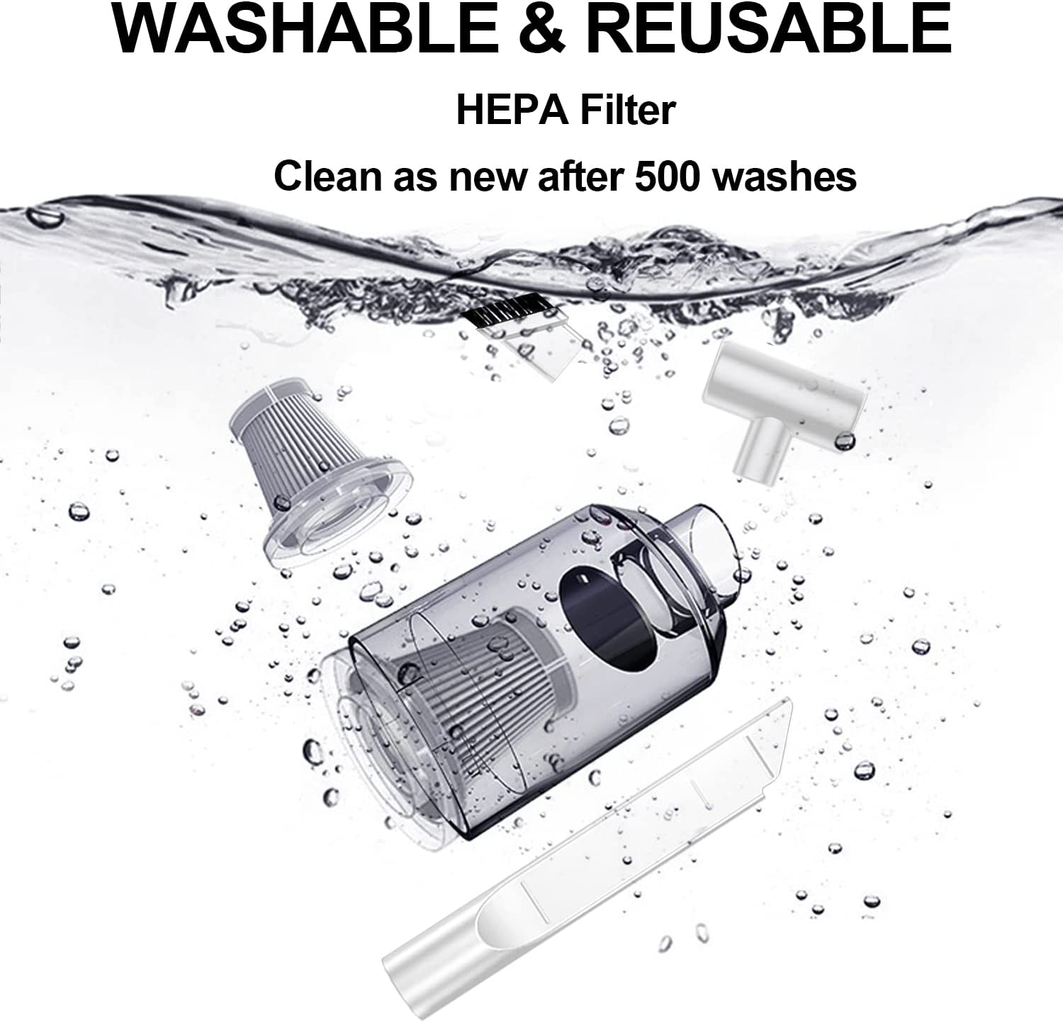 Wireless Handheld Car Vacuum Cleaner - 90&deg; Foldable Portable for Car, 9000PA Suction Cordless Vacuum, Rechargeable Mini Vehicle, Home and Office -White (Q8) image number 1