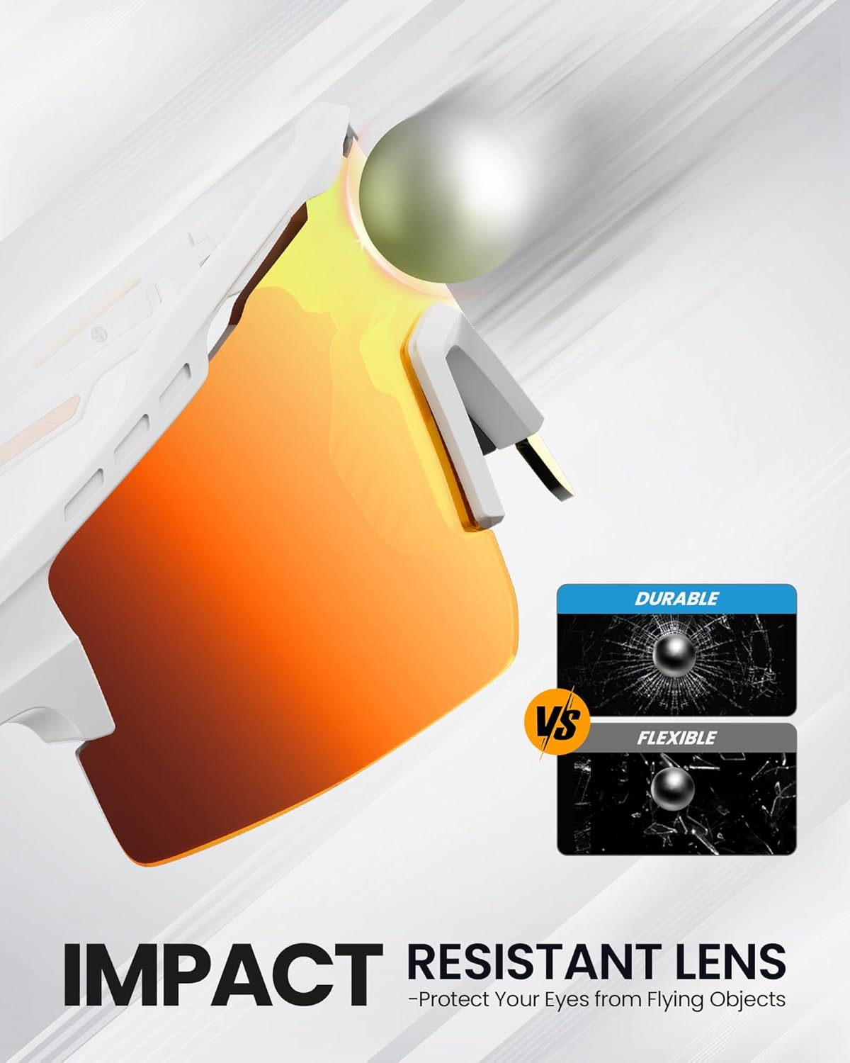 Outdoormaster Hawk II Polarized Sports Sunglasses for Men Women, TAC UV400 Protection TR90 Frame Cycling Sunglasses, Baseball Running Fishing Golf - Blue Frame+Revo Blue Cat.3 image number 4