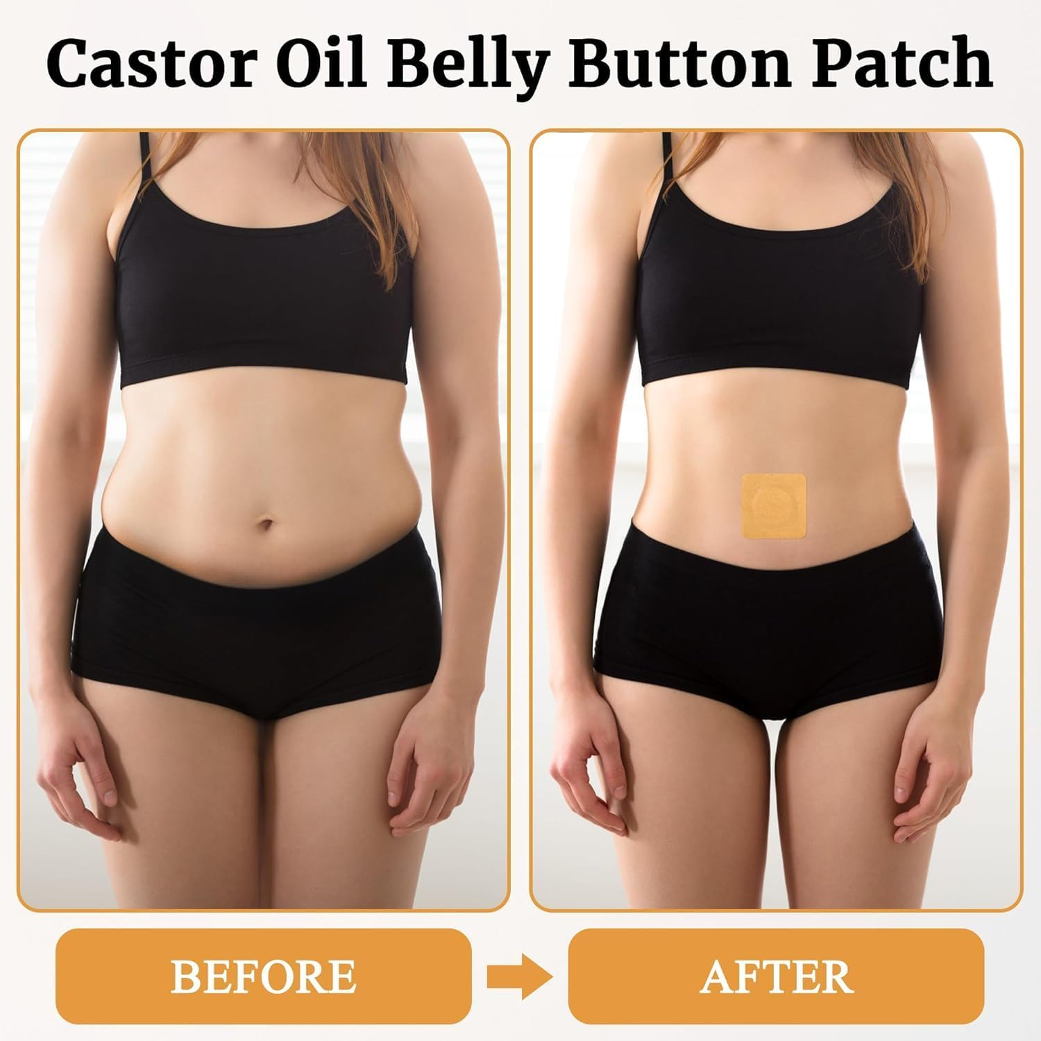 100Pcs Castor Oil Pack Wrap for Belly Button, 2 Inch Self Adhesive Castor Oil Wrap Pads, Organic Cotton Belly Button Patches, Highly Absorbent Belly Button Cover for Work Sleep (Without Oil) (100)