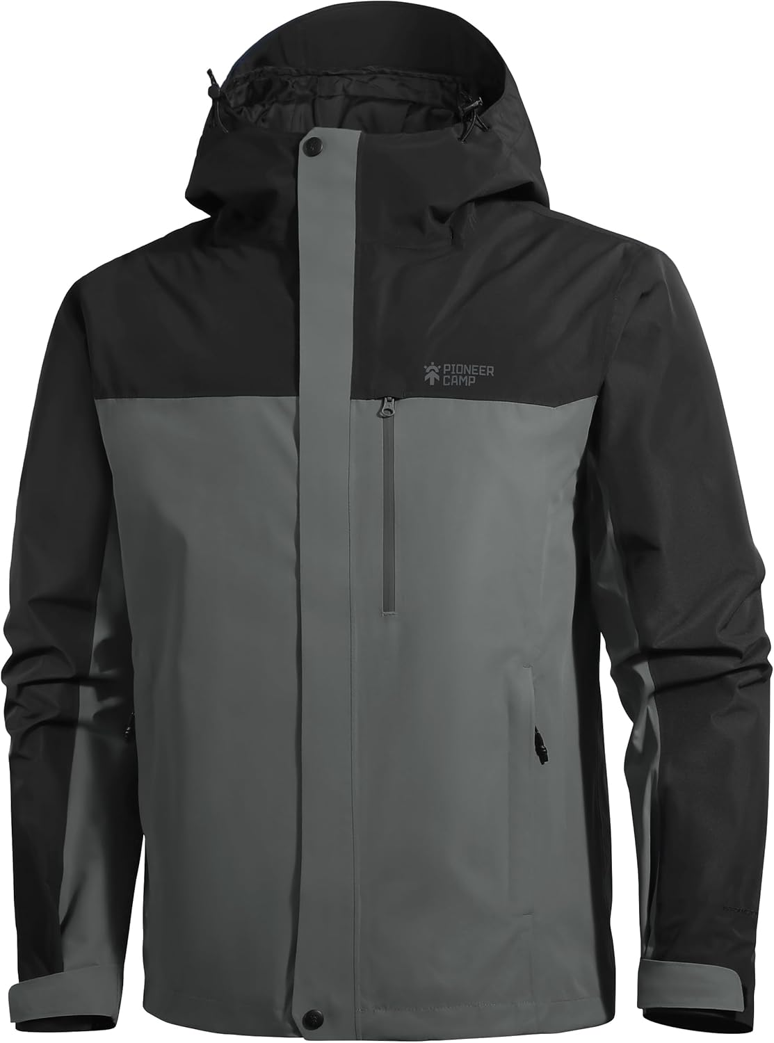 Pioneer Camp Mens Full Zip Polar Fleece Jacket Lightweight Antistatic Fall Winter Coat Windproof Outwear with Zipper Pocket, Black, Large