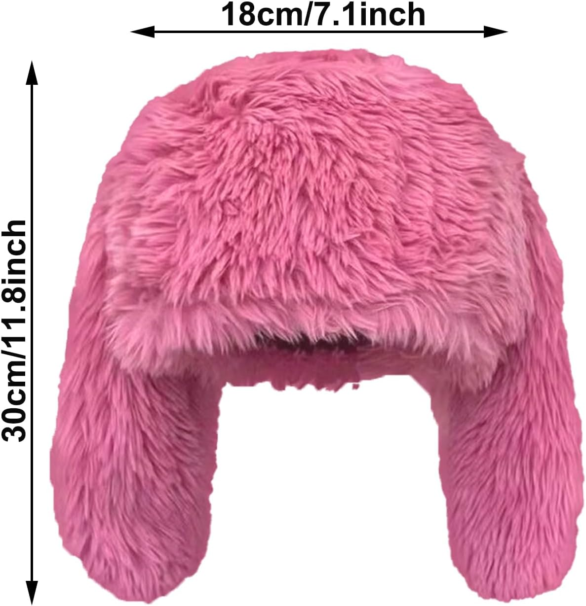 CENZICOM Plush Bunny Beanie Hat with Long Ears, Winter Hat for Women - Rosered image number 2