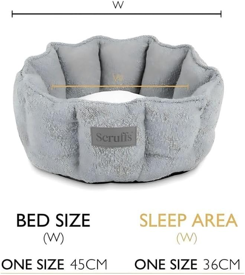 Scruffs Boucle Cat Bed 45Cm - Desert Brown, Super-Soft Plush Comfort, One-Piece Support, Non-Slip Base, Machine Washable, Ideal for Secure and Cosy Pet Resting, Enhances Lounge D&eacute;cor