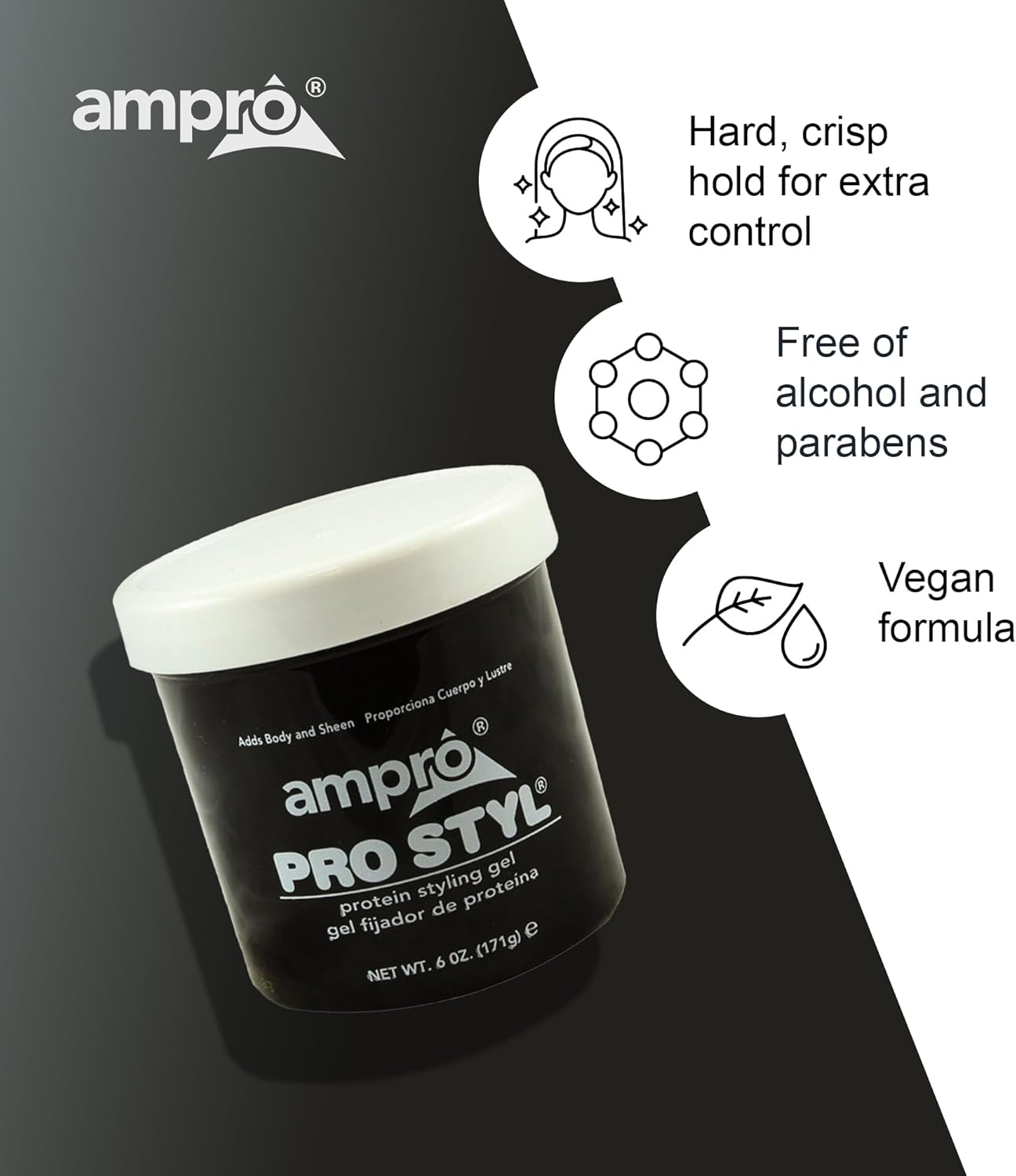 Ampro Pro Styl Protein Styling Gel, 10 Ounce (Pack of 4)