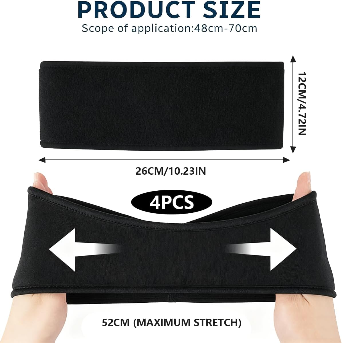 Winter Headband Set, 4 Pieces, Sports Ear Warmers for Men and Women, Windproof, for Jogging, Running, Hiking, Cycling (4 Black) image number 4