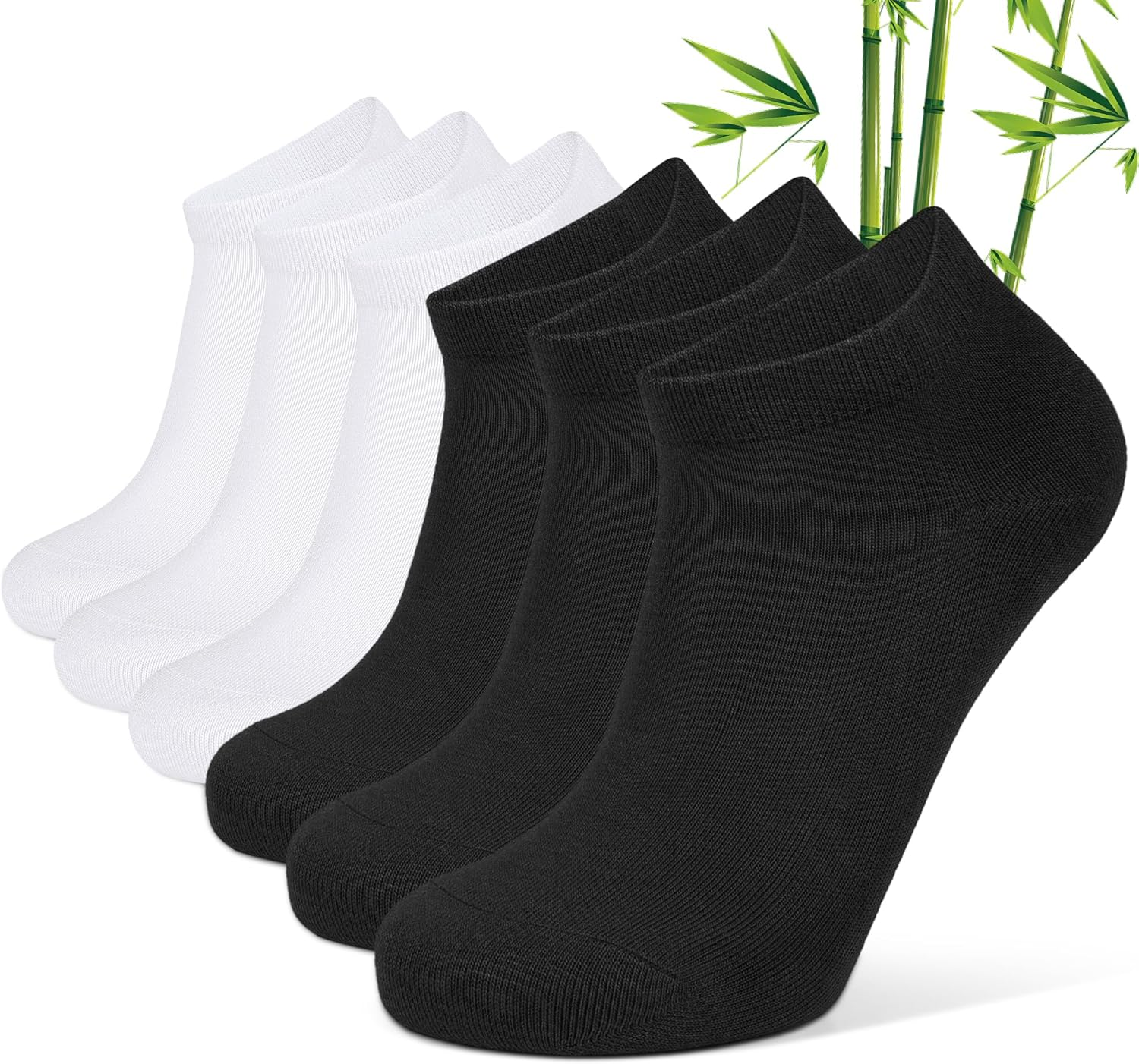 CLOSEMATE 6 Pairs Men Short Socks Bamboo Viscose Ankle Low Cut Breathable Non Slip Casual
