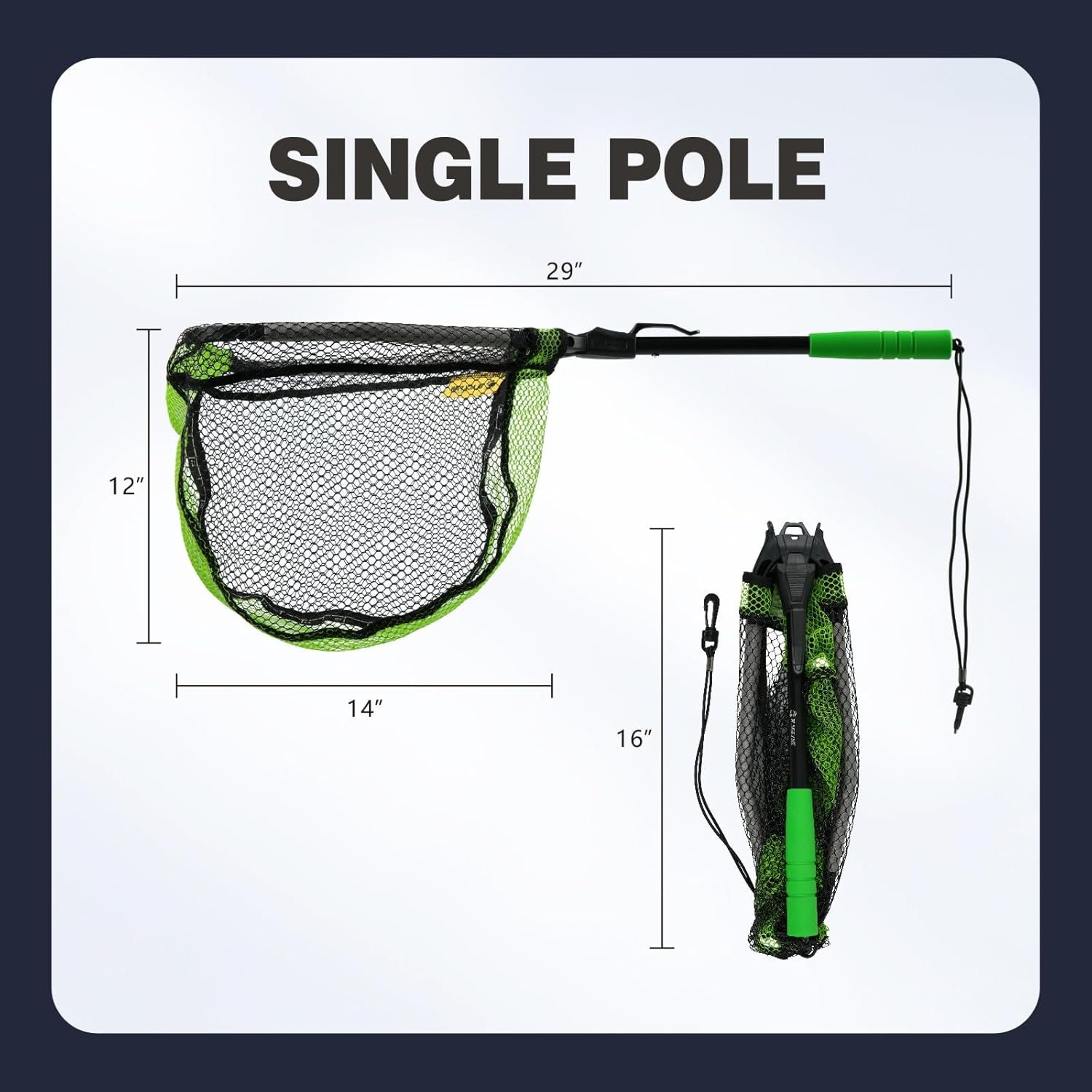 Black Paw Floating Fishing Net Foldable Telescopic Fish Landing Net Rubber Coated Fishing Net for Kayak, Fly, Trout, Fishing Net Freshwater Saltwater image number 3
