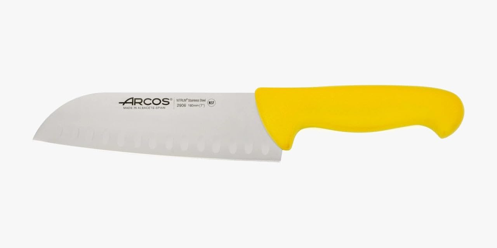 Arcos Series 2900 - Santoku Knife Asian Knife - Blade Nitrum Stainless Steel 7" - Handle Polypropylene Yellow Color