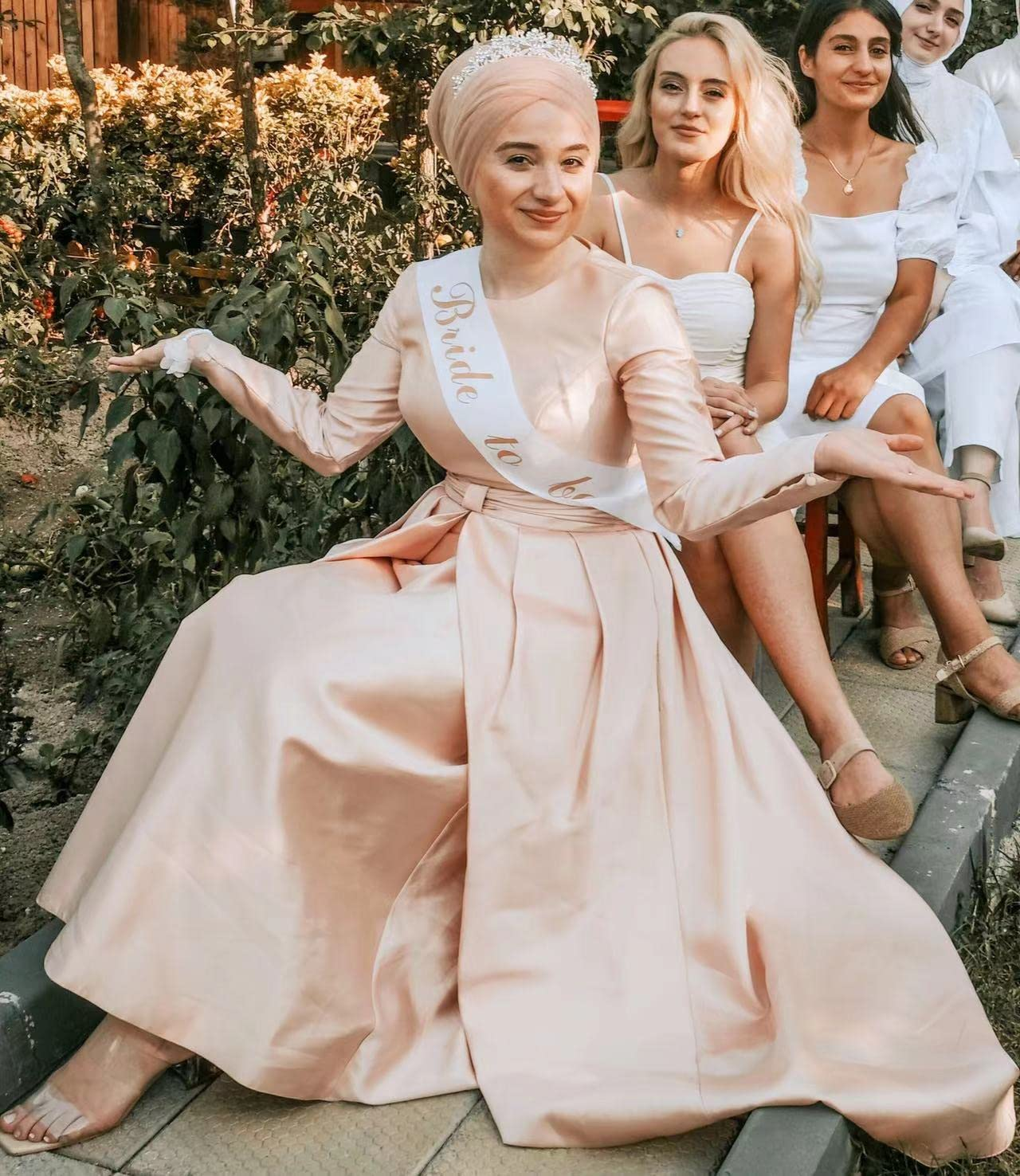 Bride to Be Sash Tiara Headband Set, Bachelorette Party Favors Supplies Decorations, Bridal Shower Decor Supply Kit, Engagement Party Decorations image number 3