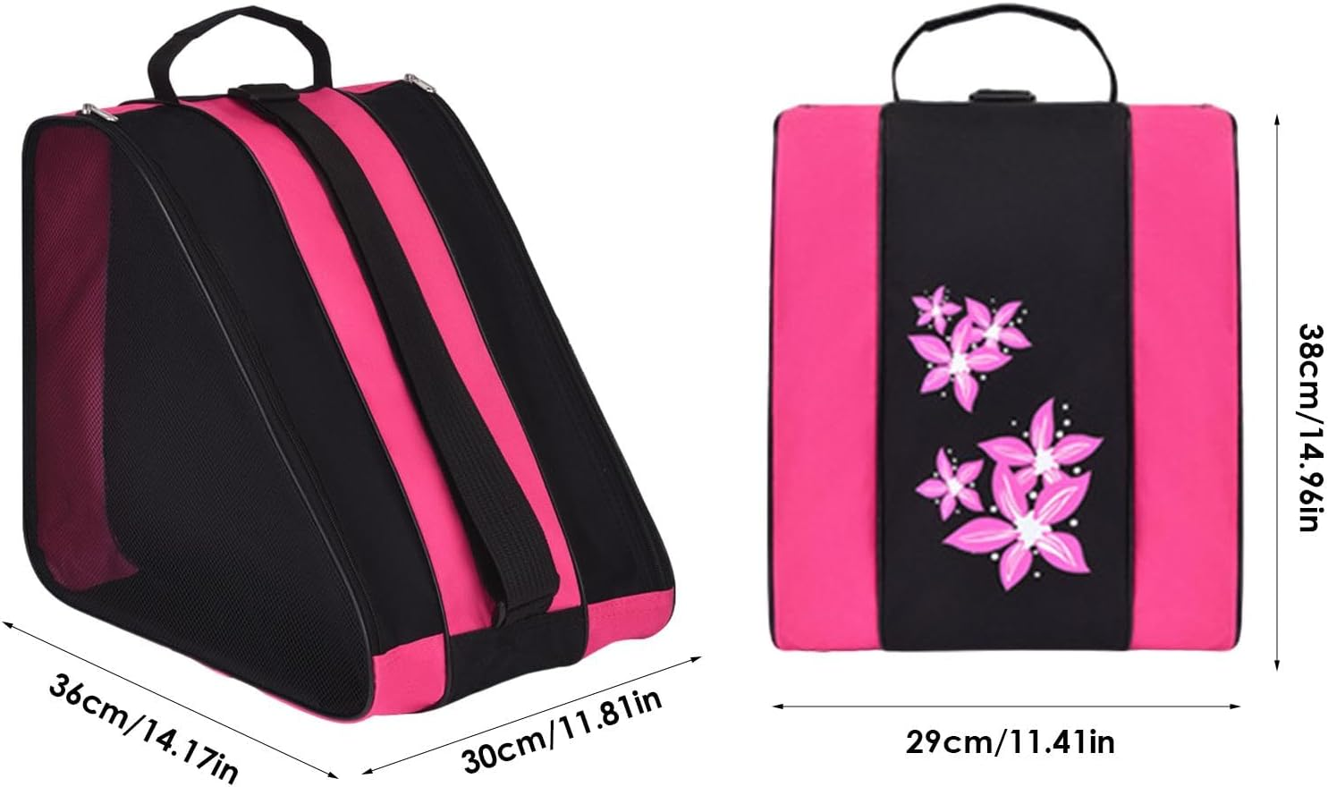 Roller Skate Bag,Ice Skating Shoes Carrier with Handle | Large Capacity Skating Shoes Bag with Three Compartments for Park, Ski Resort, Training Ground - Royal Blue image number 6