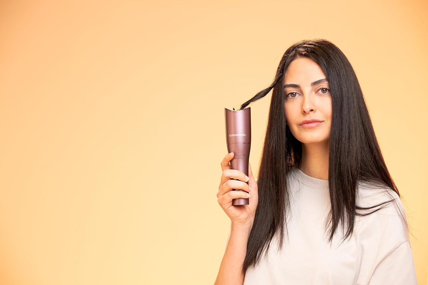 Grundig Easycurl HS 6230 Automatic Curling Iron, Large and Small Curls, Long and Short Hair, Cordless Battery-Operated, 3 Temperature Levels, Ceramic Coating, Timer, LCD, Purple - Purple image number 5