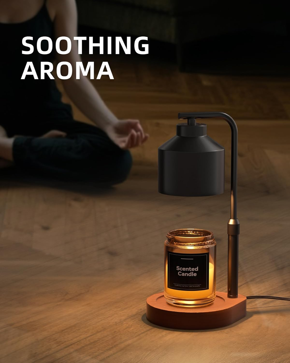 Candle Warmer Lamp with Timer & Dimmer for Yankee Candles, Adjustable Height Candle Warmer for Jar Candles, Wax Melt Lamp for Home Decor & Gifts, Black, 2 Bulbs image number 2