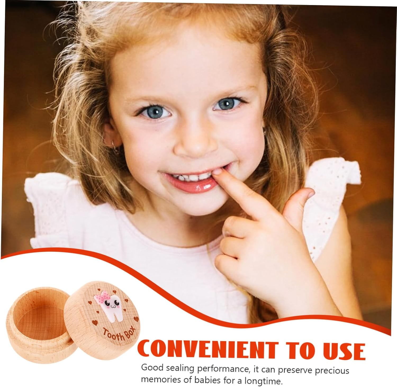 Wooden Tooth Box Kids Tooth Storage Box Small Wooden Keepsake Organizer for Boys and Girls image number 4