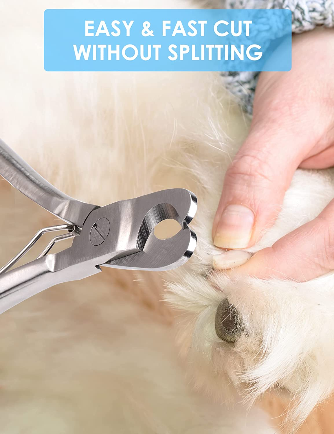 Gobeigo Upgrade Wide Open Dog Nail Clippers for Large Dogs Cut like Butter, Heavy Duty Dog Nail Trimmer Full Metal Razor Sharp Professional for All Dogs Cats with Thick Toenail image number 6