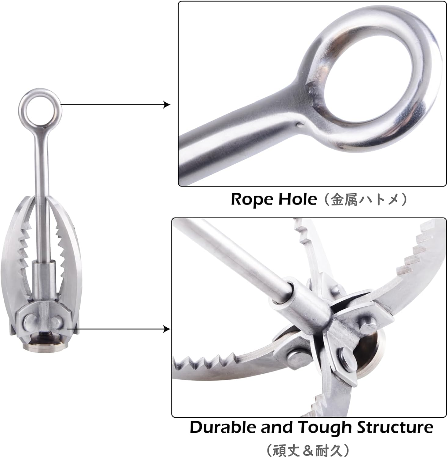 TRIWONDER Grappling Hook Gravity Rock Climbing Hooks Folding Claws Stainless Steel Anchor for Climbing, Hiking, Tree Limb Removal image number 4