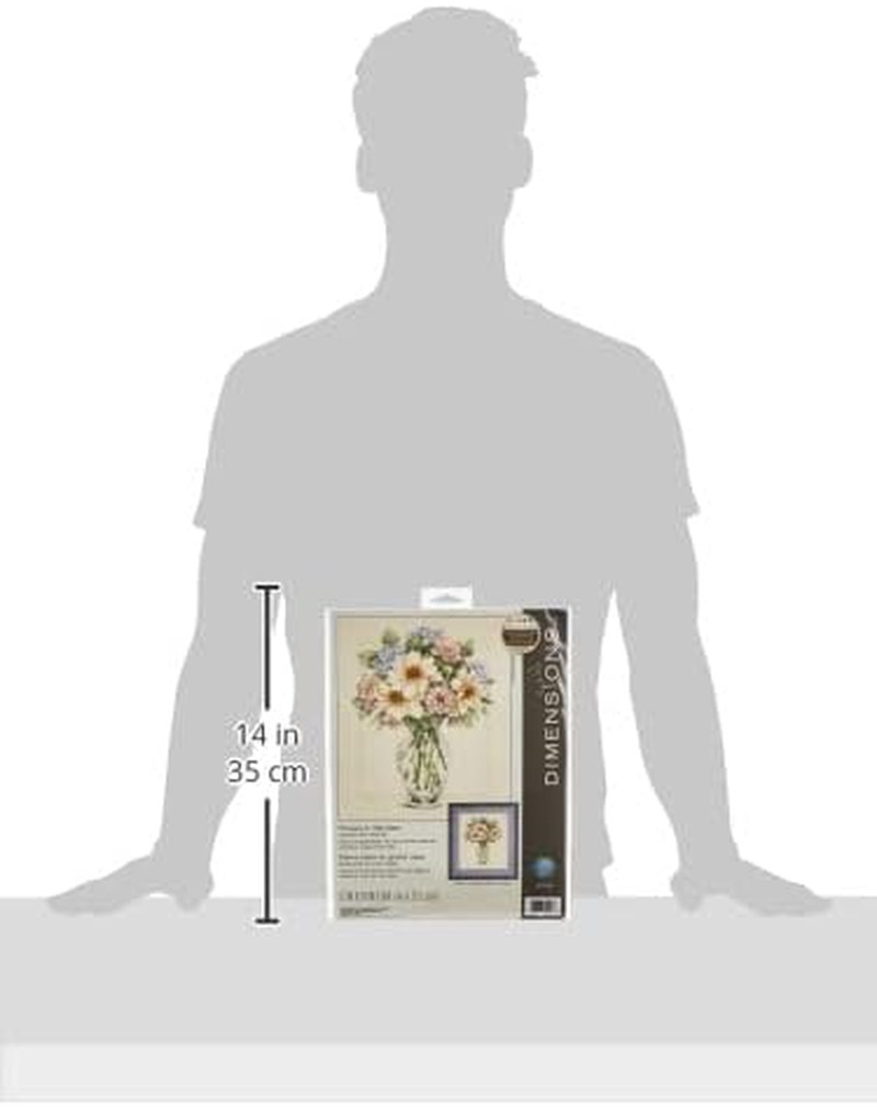 Dimensions Cross Stitch Flowers in Vase, Large, Multicolor image number 3
