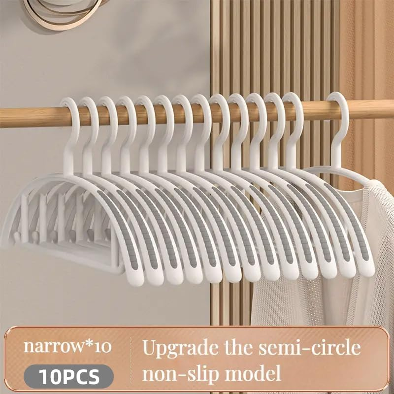 AIMALL 10PCS Plastic Half-Round Hangers &ndash; Non-Slip & Non-Marking Drying Racks, Space-Saving Clothes Organiser for Wardrobes & Laundry, 15.7In Wide image number 4