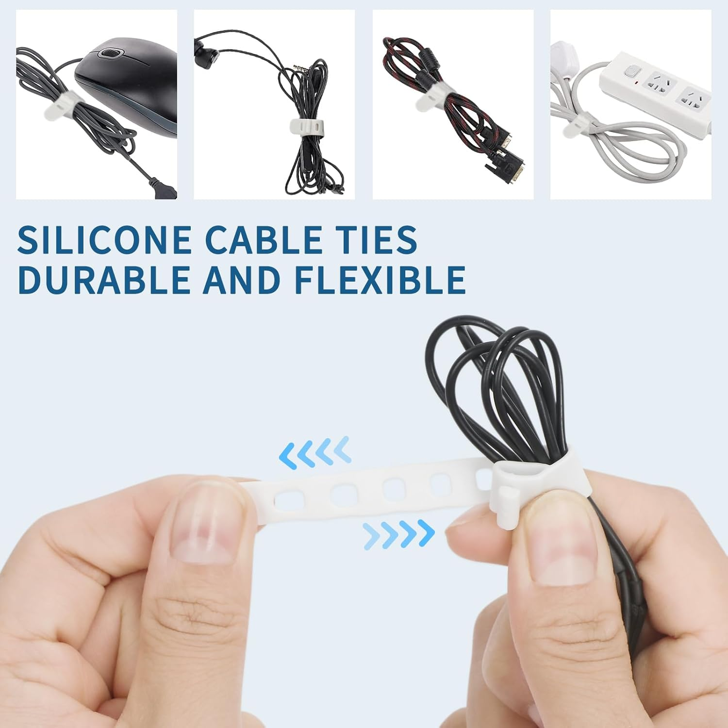 FYY Clear Electronics Organizer Box - with 10 Wire Ties, Desktop Cable Management Box with Lid, Acrylic Cord Organizer Case 8 Compartment Electronic Accessories Case for Desk Drawer, Office, Home image number 6