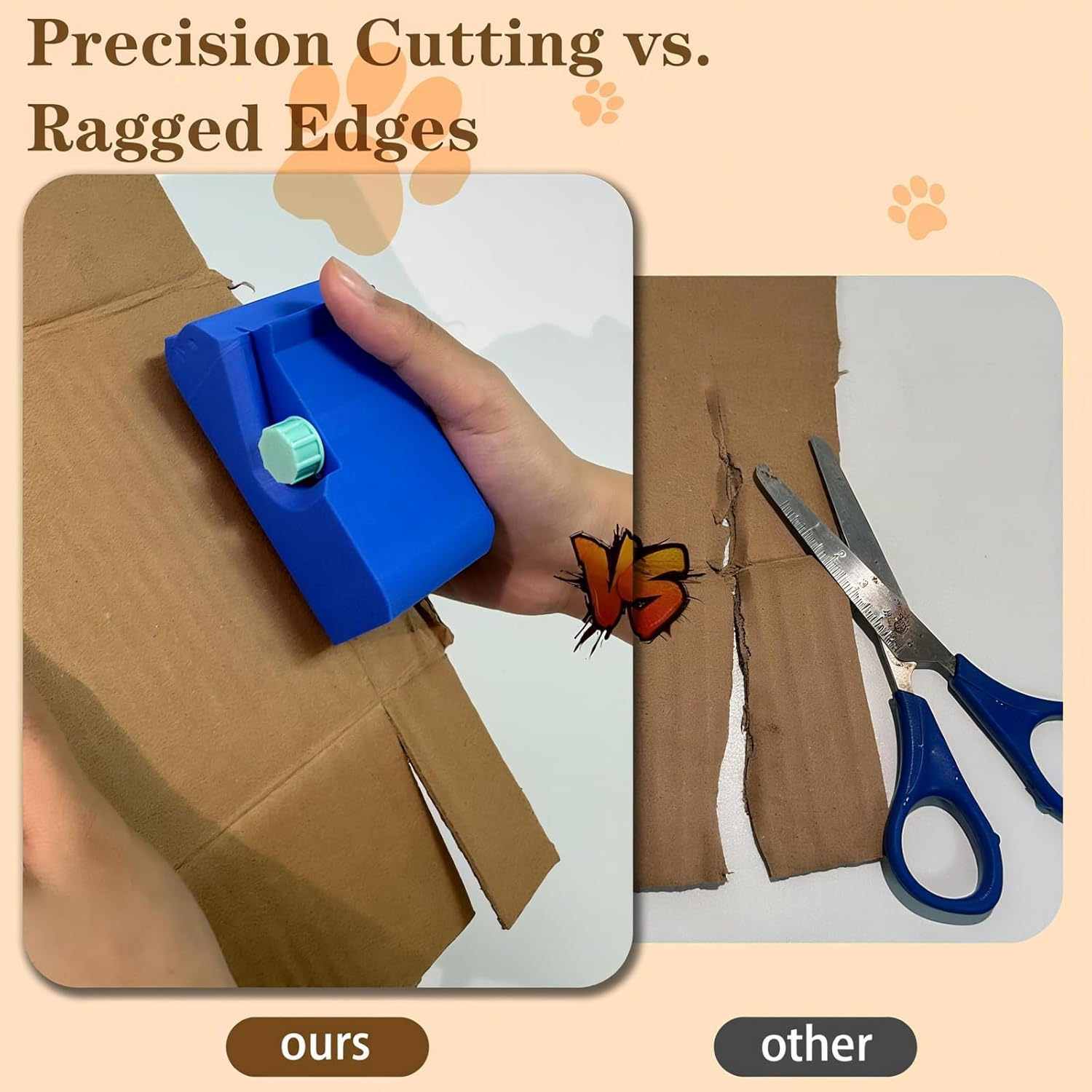 Handheld Cardboard Cutter for Cat Scratchers | 3D Printed Kitten Shaped Cutting Tool | Eco-Friendly DIY Cardboard Strip Cutter Machine | Portable & Durable for Cat Lovers (Blue) image number 6