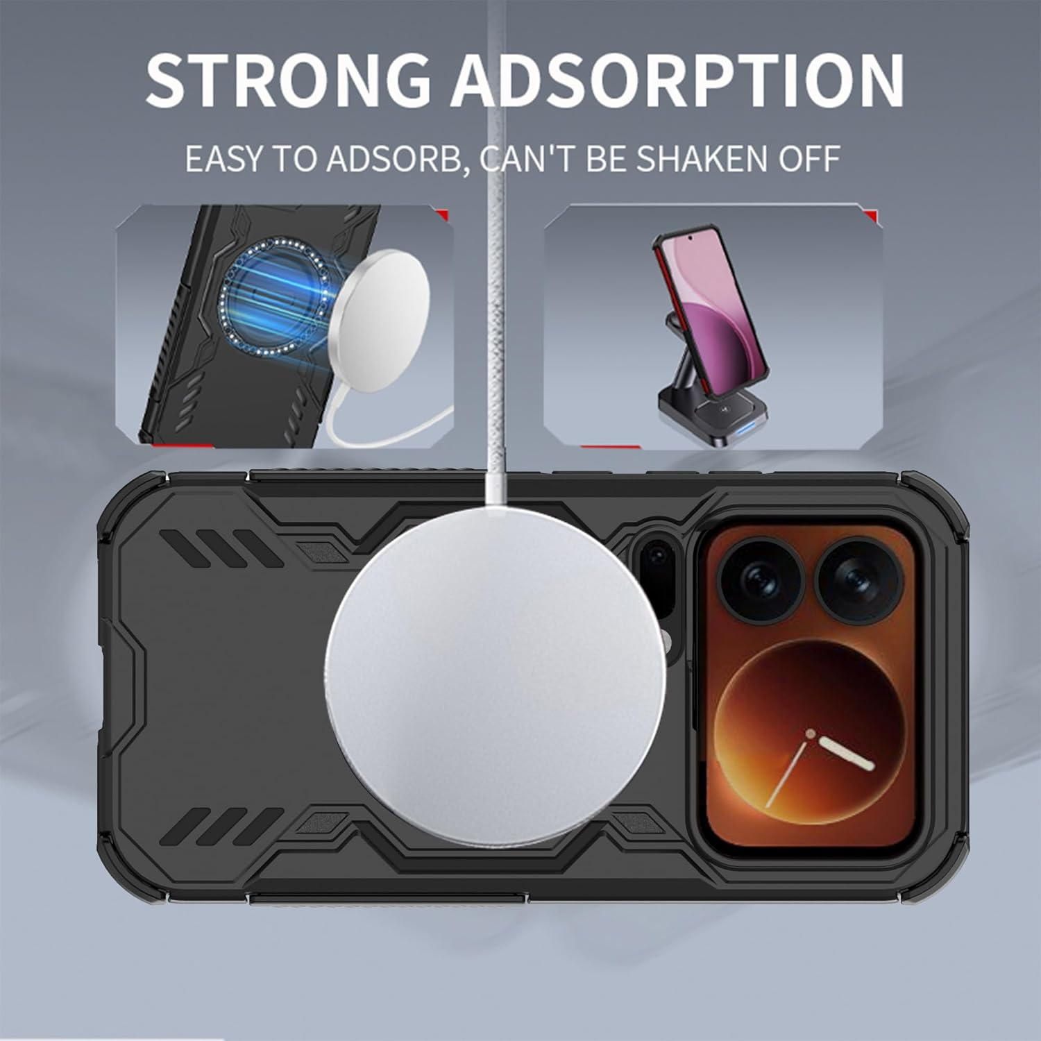 ESHUYI Magnetic Case for Xiaomi 17 Pro, Magsafe Compatible, Shockproof Hard Case with Air Cushion Corners, Heat Dissipation, TPU+PC Hybrid Mobile Phone Case, Blue image number 5