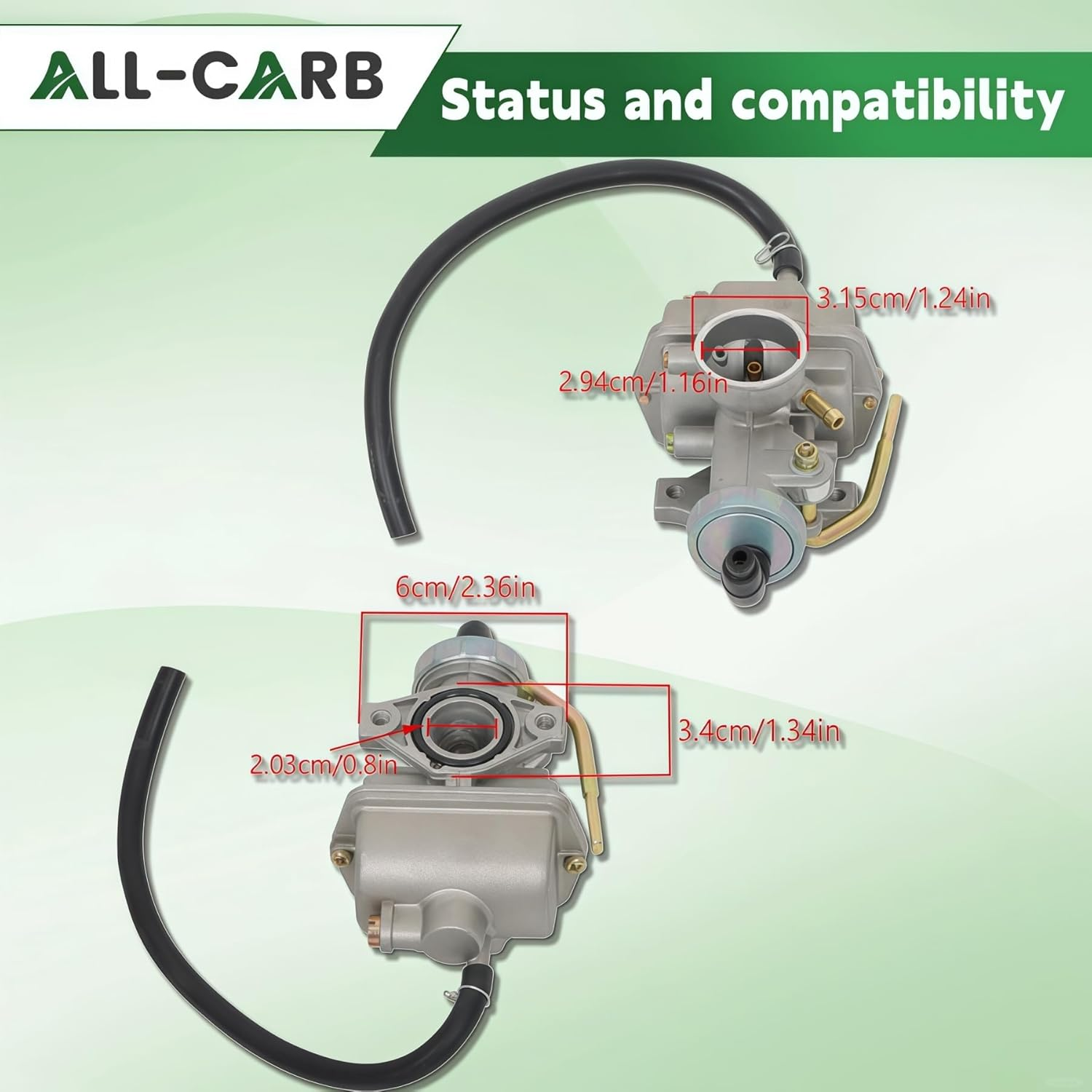 ALL-CARB Carburetor and Throttle Cable Replacement for Honda CRF80F XL70 SL70 XL75 XR80 XR80R Carb image number 3