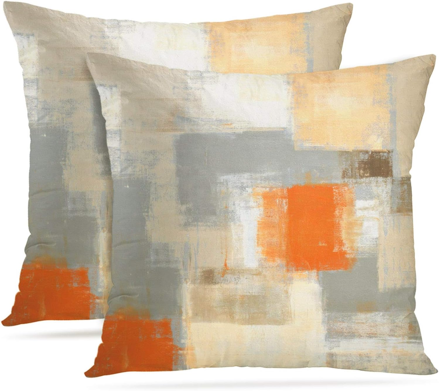 Britimes Throw Pillow Covers Modern Home Art Decor, 18 X 18 Inches Set of 2 Pillow Cases Decorative, Abstract Oil Painting Pillowcases for Bedroom, Living Room, Cushion Couch Sofa, Teal Grey