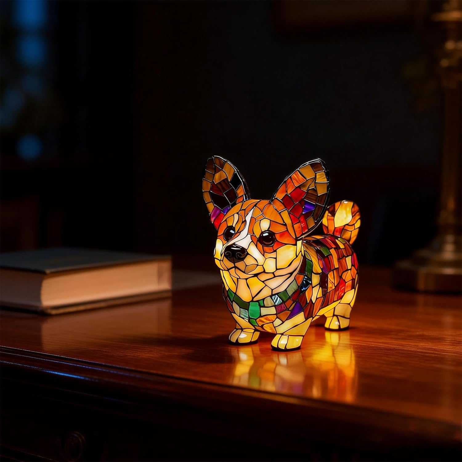 TZQFROCE Corgi Lamp Cute Vintage Table Lamp Dog Series LED Lamp Pet Decorative Lamp 3D Table Lamp Home Decor for Bedroom Lighting for Dog Lovers image number 1