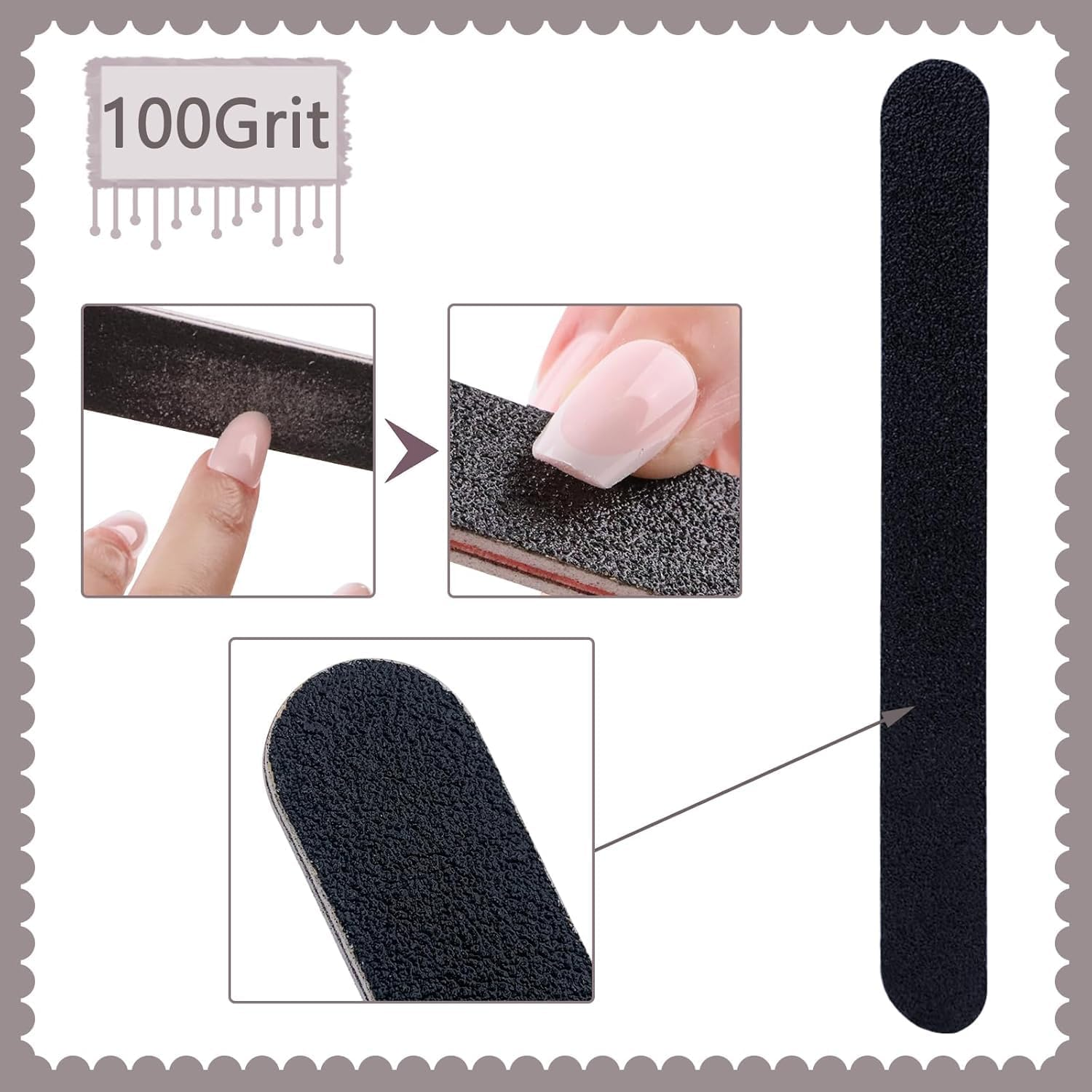 LLCFA 30 PCS Reusable 100/180 Grit Nail Files &ndash; Double Sided Professional Emery Boards for Acrylic & Natural Nails, Manicure & Pedicure Tool, Durable & Easy to Clean