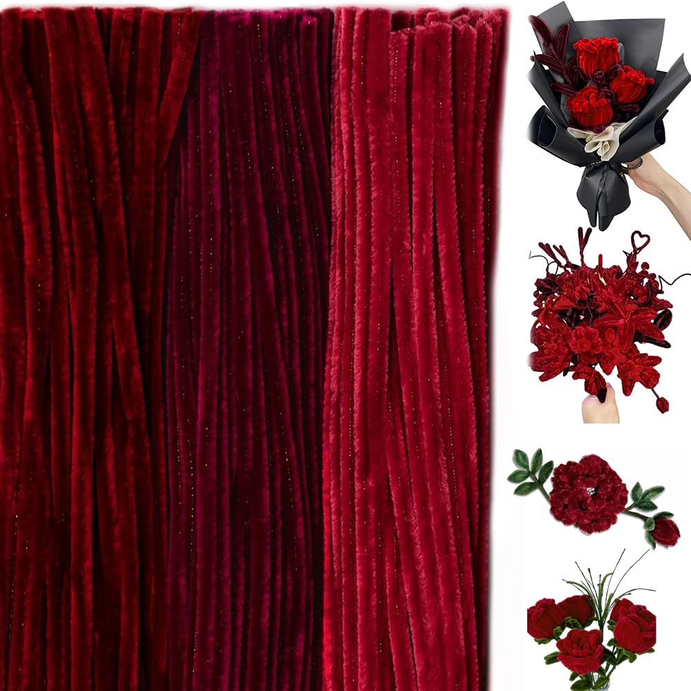 300 Pieces Pipe Cleaners Chenille Stem, 3 Gradient Orange Yellow Pipe Cleaners Set for Fall Thanksgiving Pipe Cleaners DIY Arts Crafts Decorations, Chenille Stems Pipe Cleaners (Yellow)