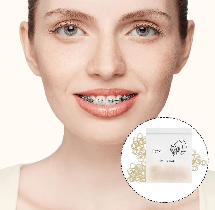 Orthodontic Elastic Rubber Bands, 200PCS 1/4" Orthodontic Rubber Band for Crooked Teeth, Tooth Gaps, Hairbands, Braids (Fox, 3.5 Oz) image number 3