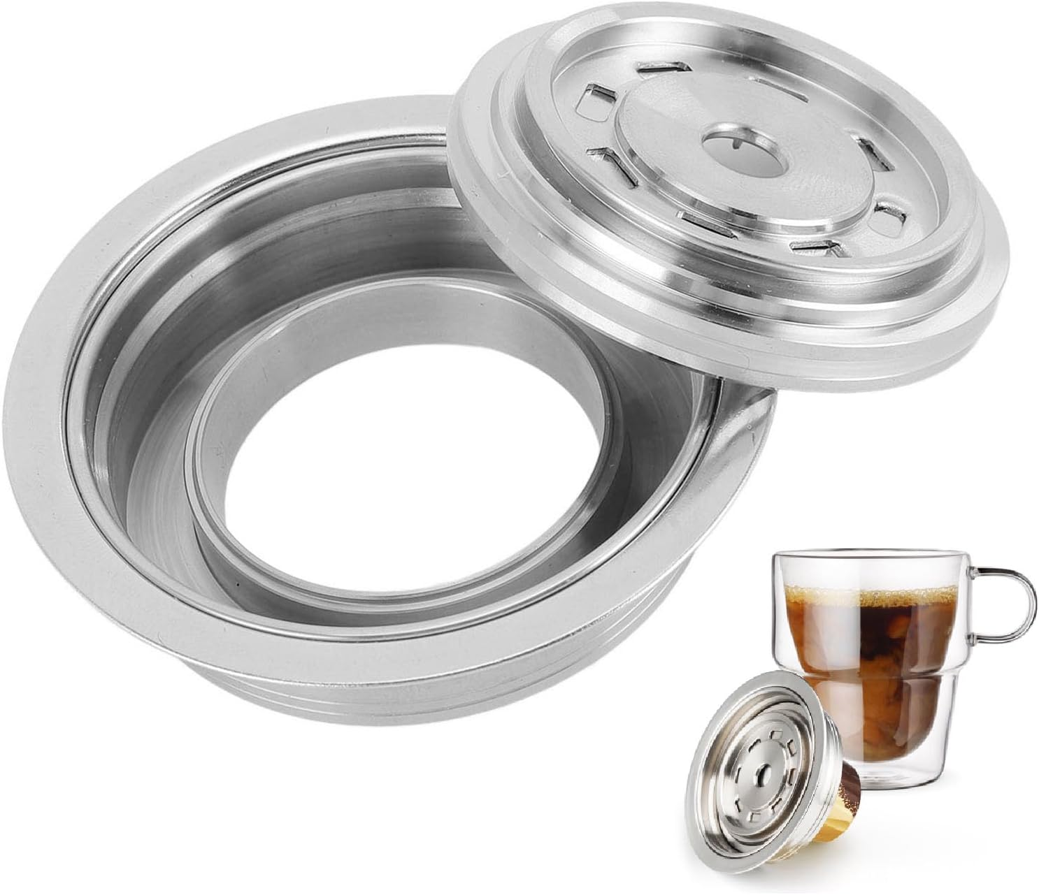 Reusable Stainless Steel Coffee Pods Adapter, Pod Converter Holder, Compatible with ENV135, Vertuoline GCA1, Vertuo Next , DIY Your Coffee Flavor (150Ml) image number 4