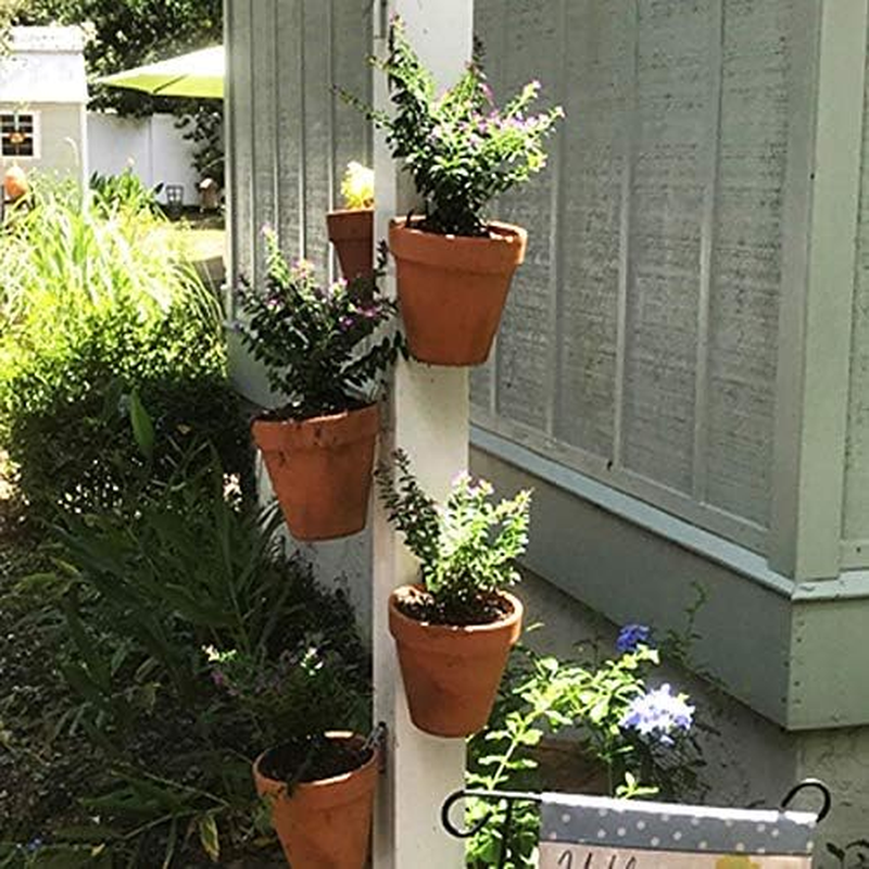 XKT 10 Pack Plant Pot Latch Hangers, Holds 3.5" to 8" Standard Terra Cotta Clay Flower Pot (Black)