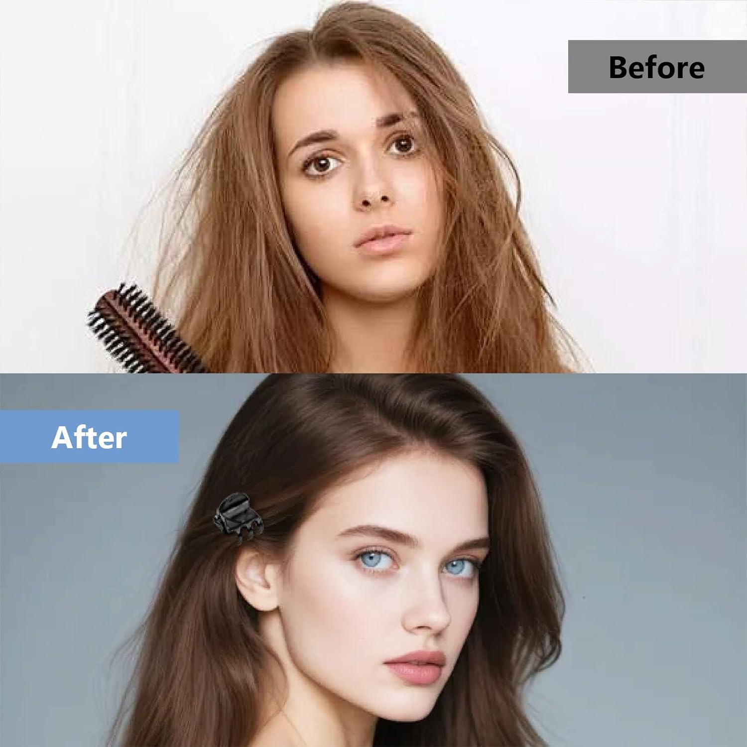 Small Hair Clips, Mini Hair Clips, Pack of 24 Hair Claw Clips, Plastic Hair Claw, Non-Slip Handle, Small Jaw Clips for Girls and Women (Black) image number 2