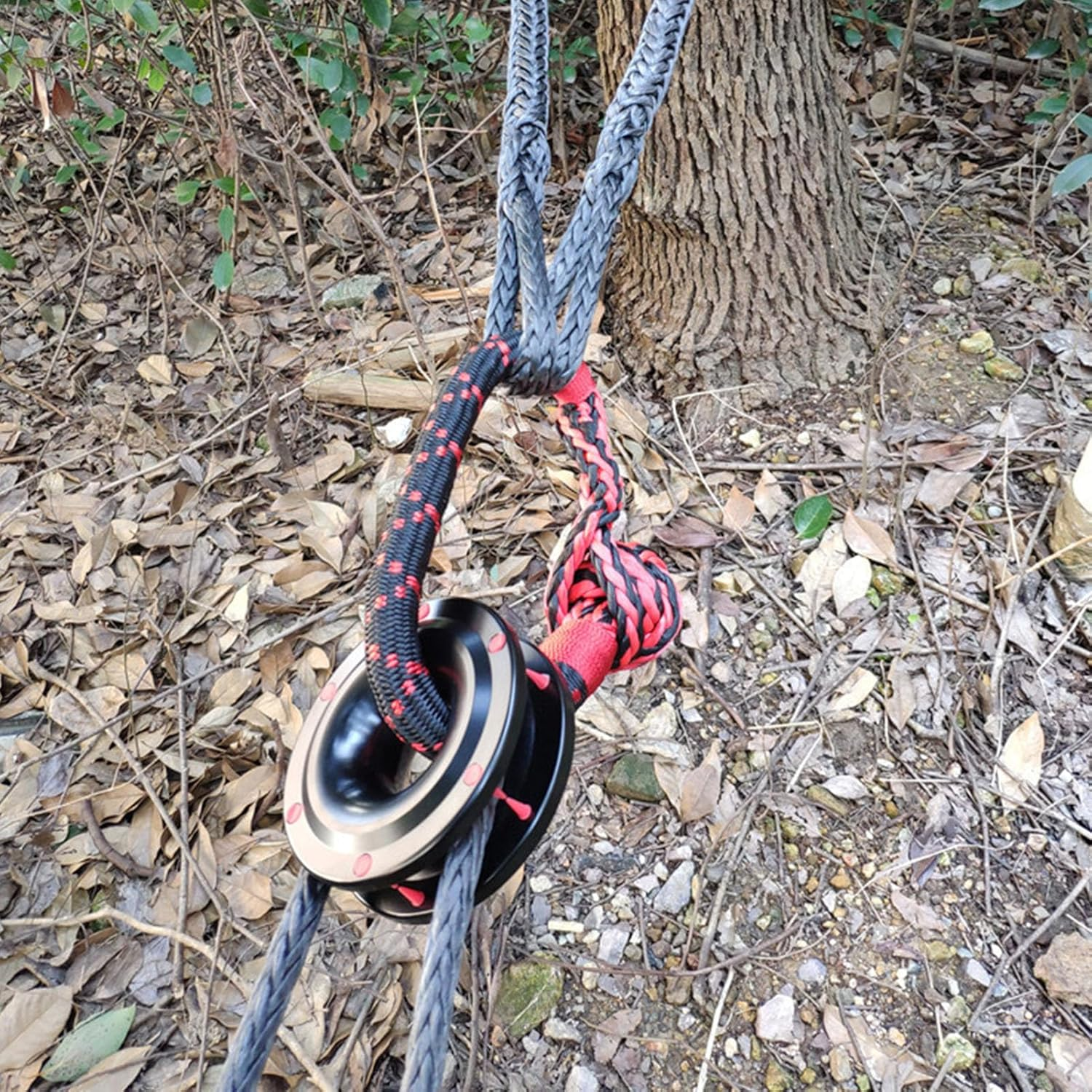 Soft Shackle Recovery Ring Kit - 22000Lbs Winch Rope and Snatch Ring, Rope Retention Pulley Combo for off Road ATV UTV Truck image number 1