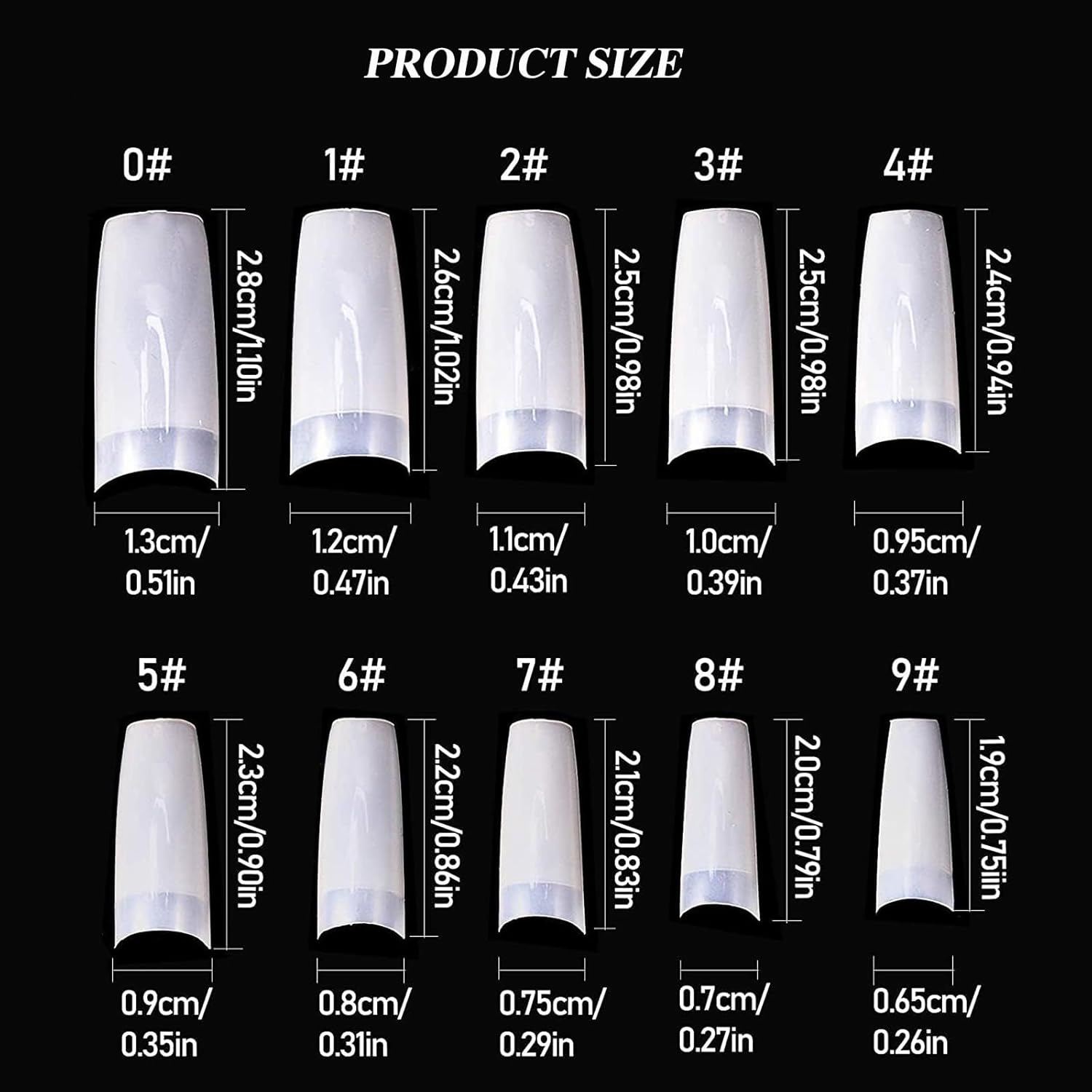HENWUBEI 500 Fake Nails Kit with Nail Clipper, 10 Sizes Natural Oval French Tips, ABS Acrylic Nails for Women，Girls &ndash; DIY Home & Salon Use, Wedding, Parties, Gifts image number 4