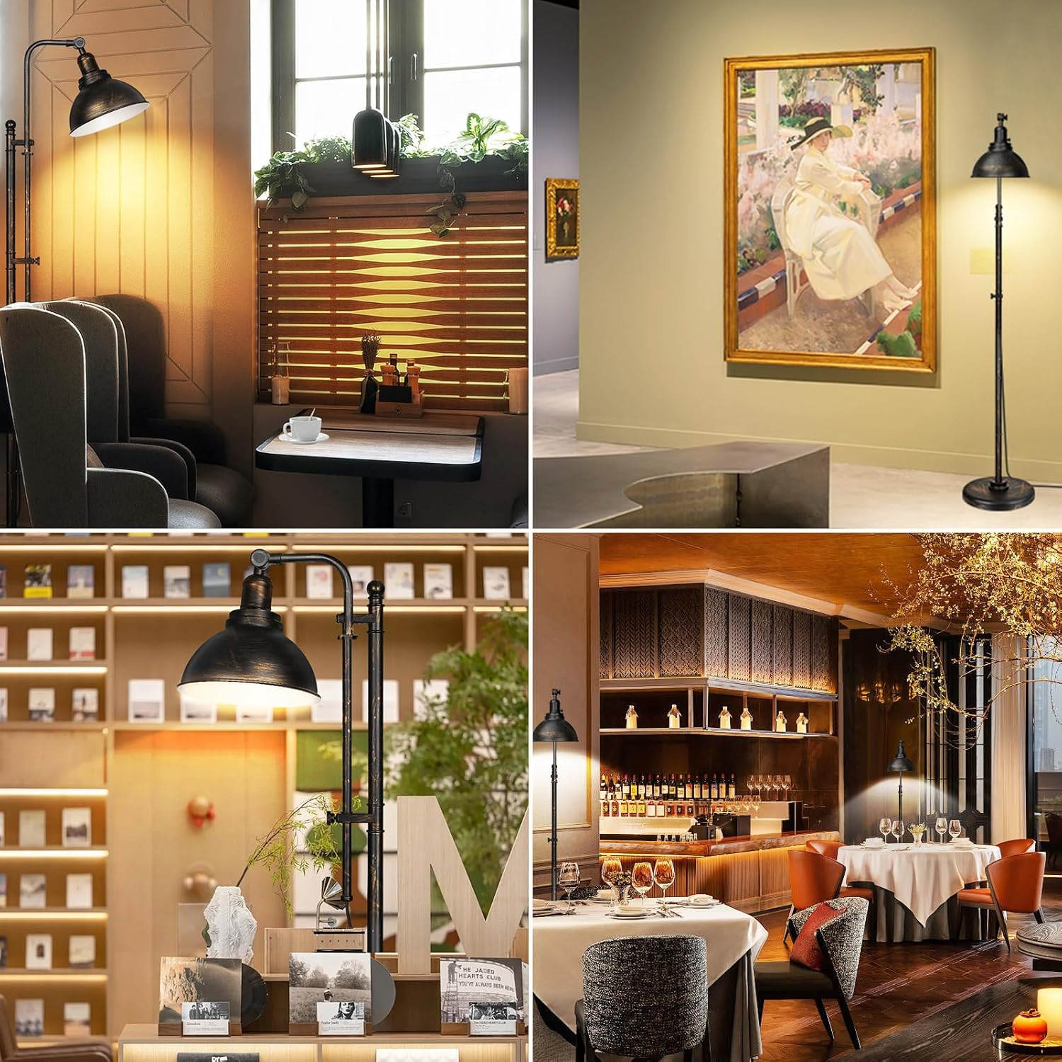 Industrial Floor Lamp for Living Room with 3 Color Temperatures, 67" Tall Standing Lamp with Extendable Pole & Adjustable Lampshade, Metal Bedside Reading Lamp for Bedroom Office Bookstore image number 4