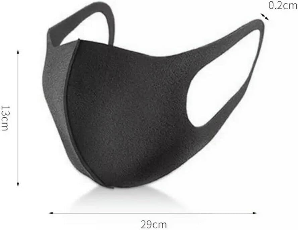Mask 1X Black Fashion Face Mask Stretch Lightweight Fabric Covering Reusable Maskes Washable Unisex