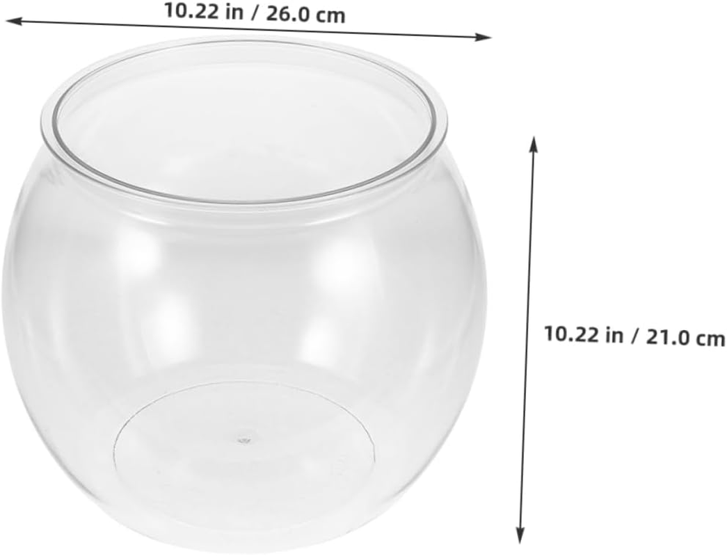 Compact Transparent Aquarium Tank for Betta Goldfish and Small Aquatic Pets Unbreakable Clear Plastic Desktop Fish Bowl Pet Material for Office and Home Decoration
