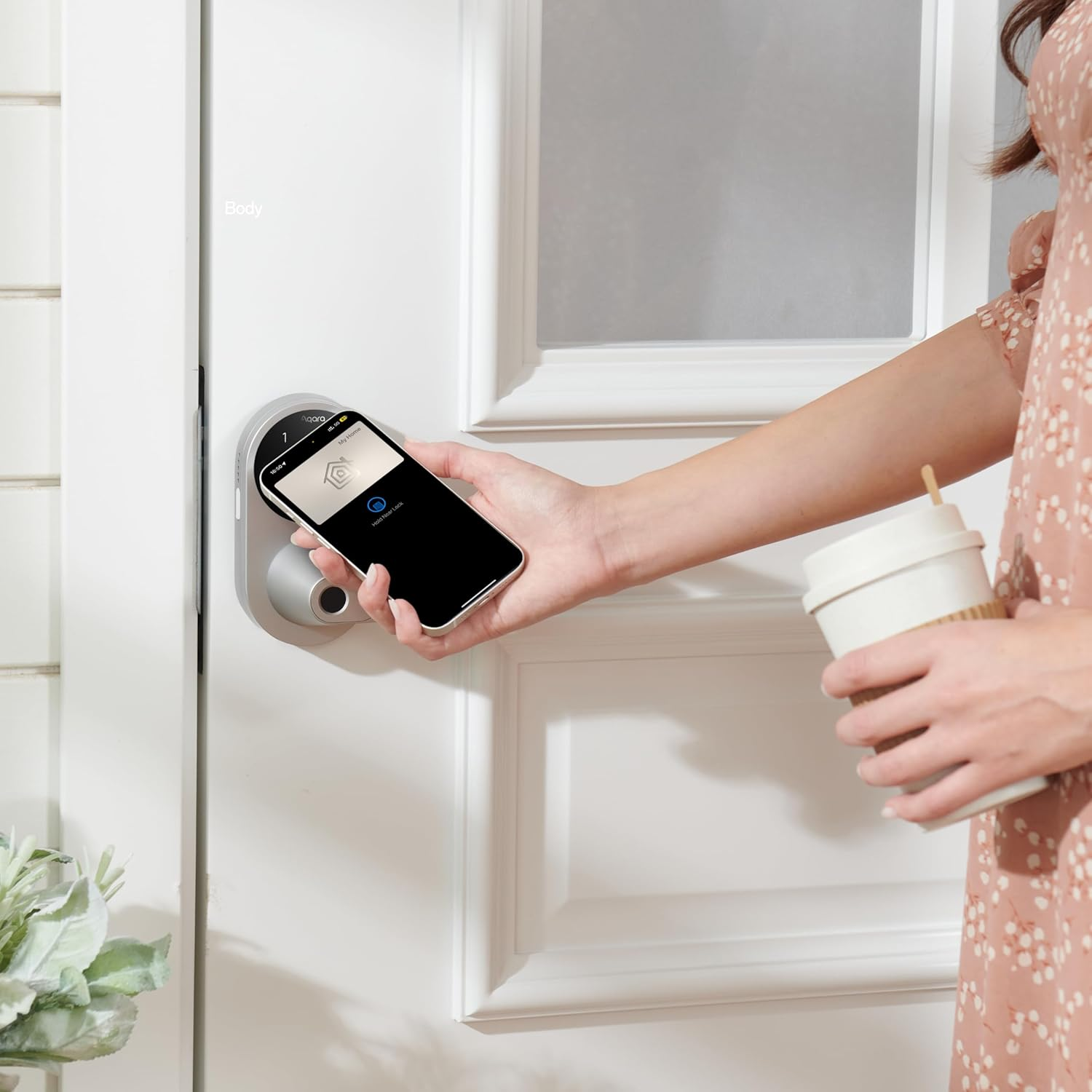 Aqara Smart Lock U300, Fingerprint Keyless Entry Door Lock, Support Matter and Home Key, Lever Lock, NFC, Bluetooth, Anti-Peep PIN Protection, Silver