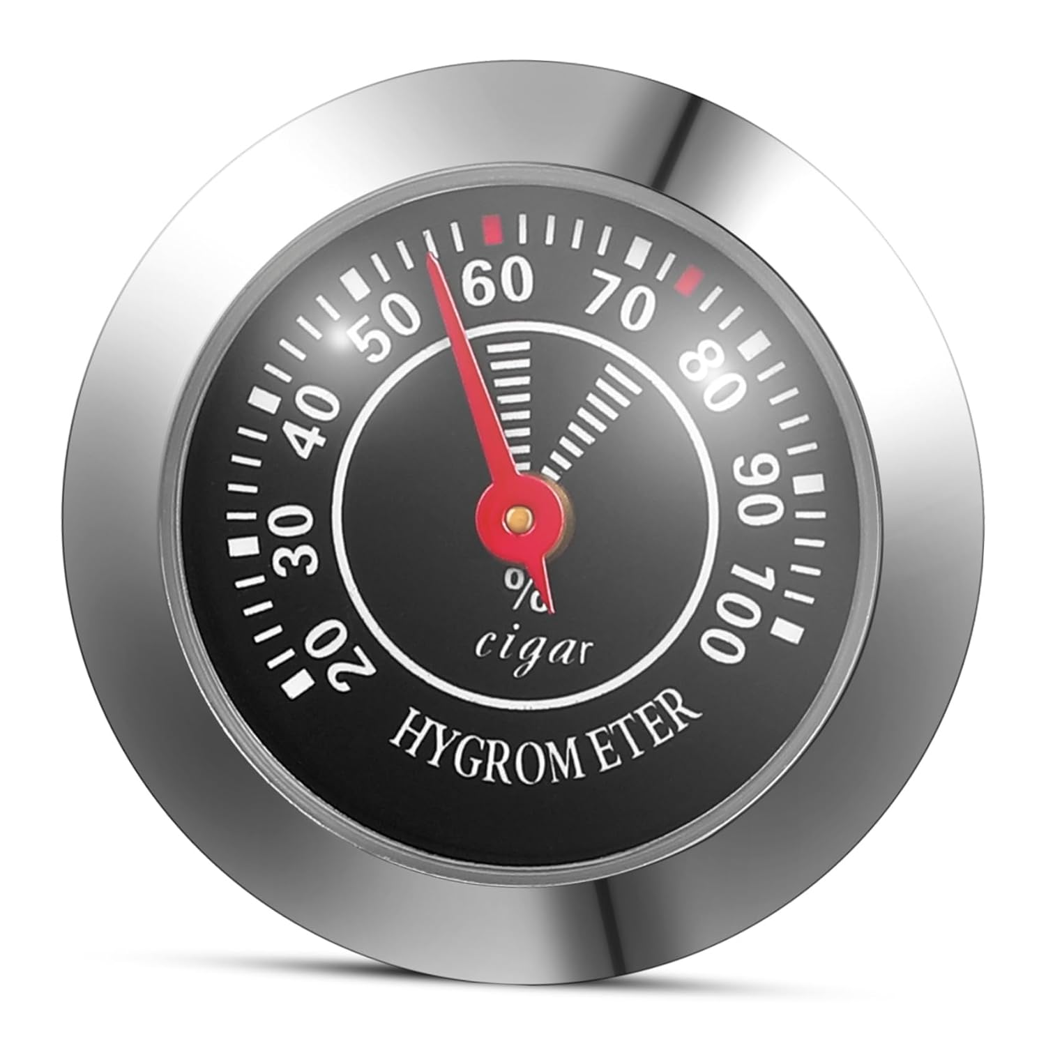 Veemoon round Mechanical Analog Hygrometer for Cigar Humidors and Musical Instrument Cases Accurate Humidity Gauge Portable Small Black Moisture image number 1