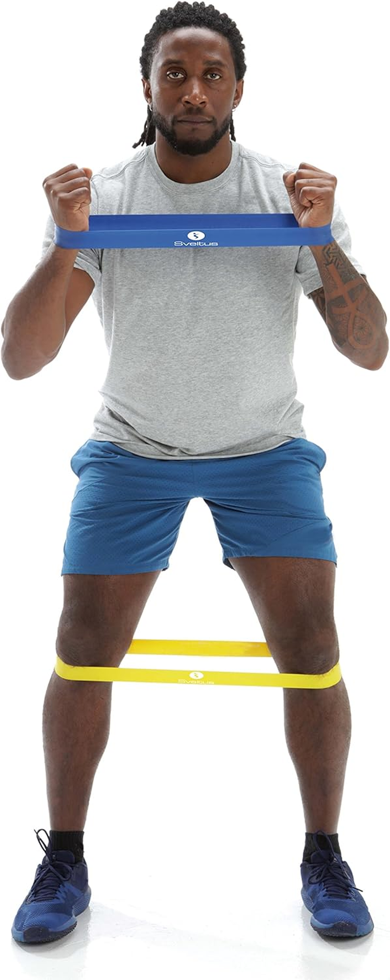 Sveltus Unisex Adult Latex Band (Set of 4, Black, Yellow, Green, Blue image number 1