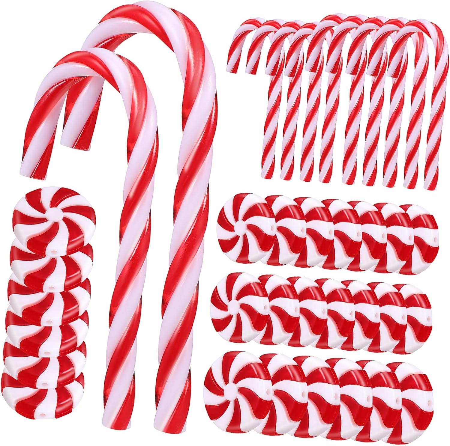 60Pcs Candy Decorations Christmas Tree Candy Ornaments Winter Holiday Ceiling Pendant Christmas Sweets Ornaments Candy Cane Decoration Candy Cane Acrylic image number 4